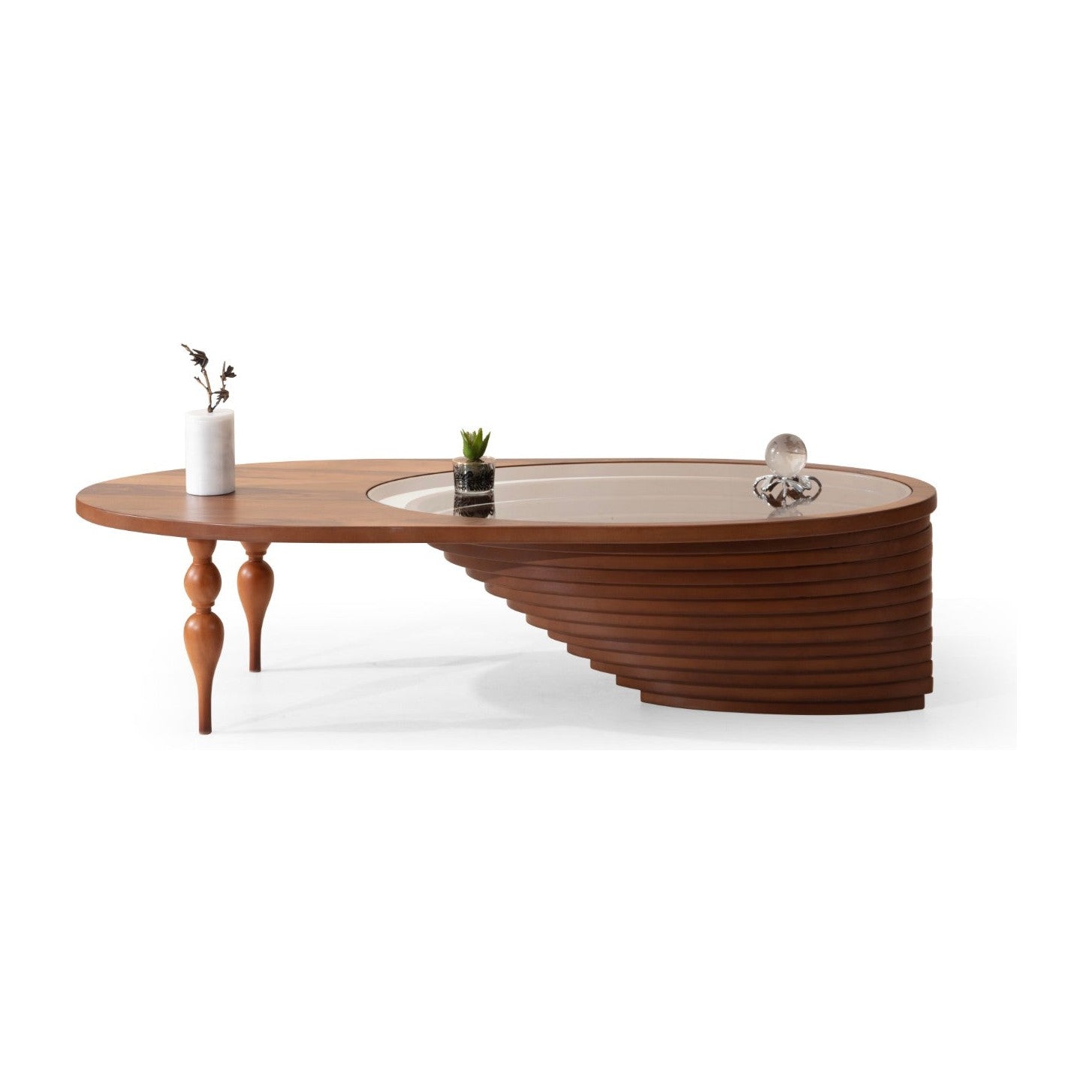 033 Walnut/Gold Coffee Table