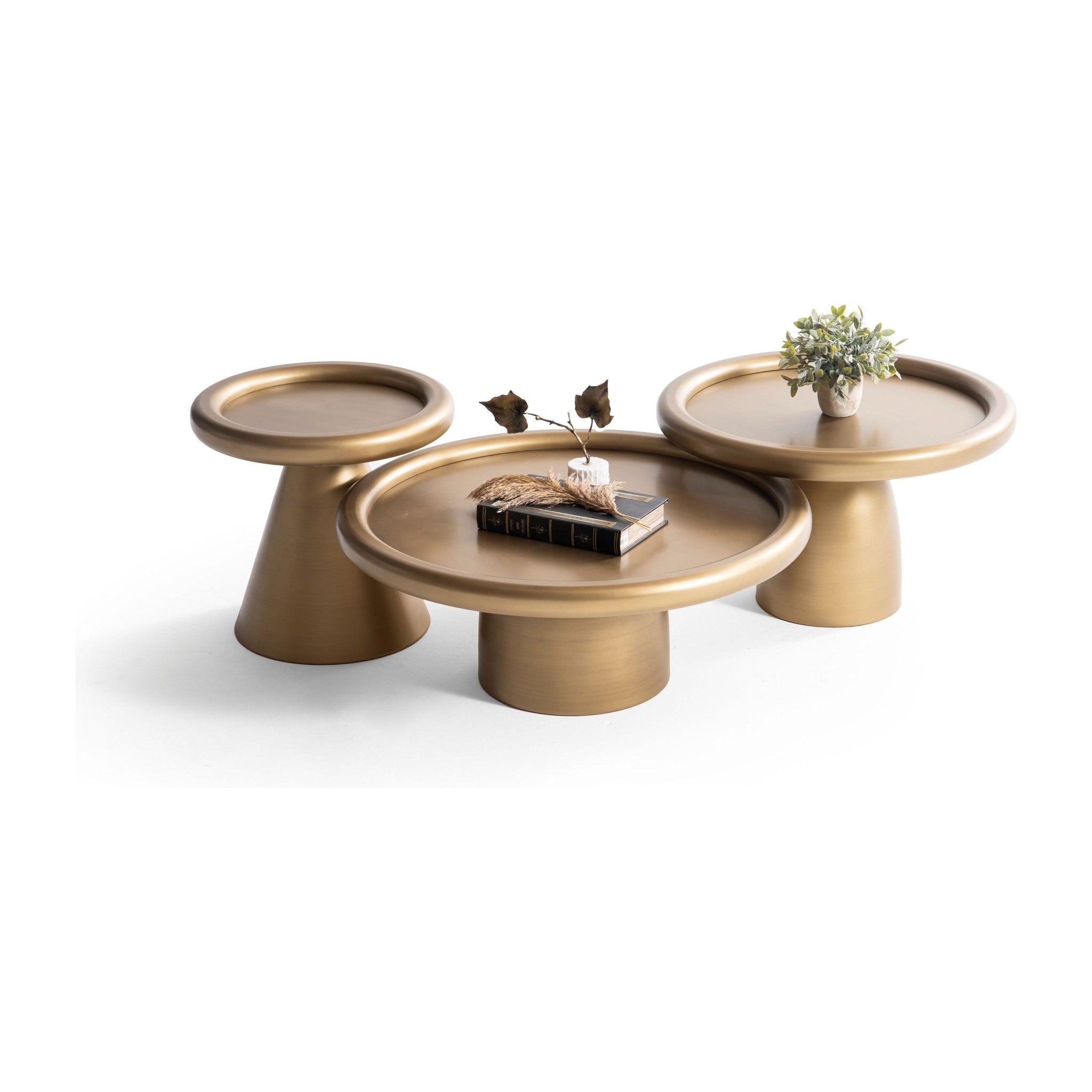 950 Gold 3 Pc Coffee Table Set