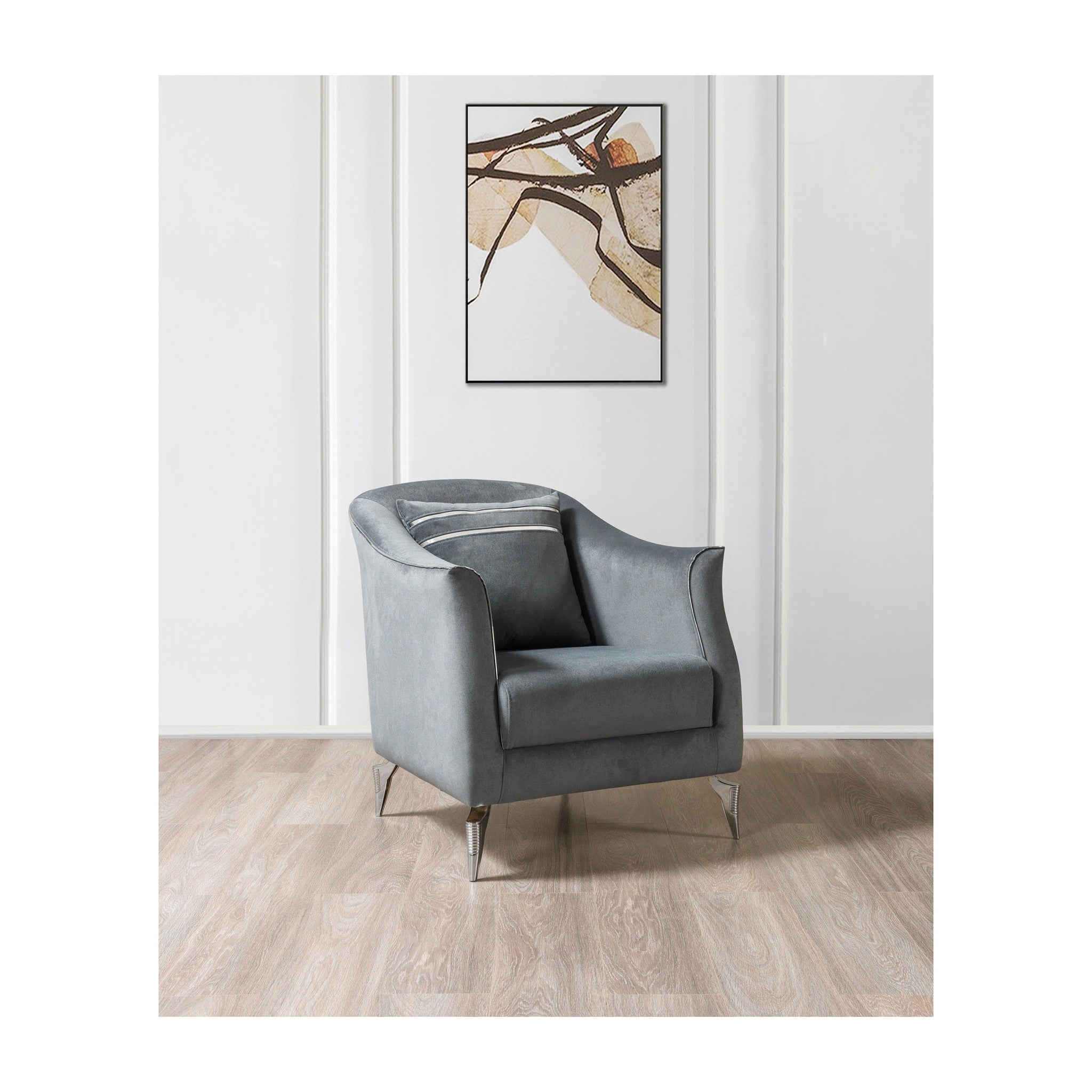 Belinda Gray Velvet Chair