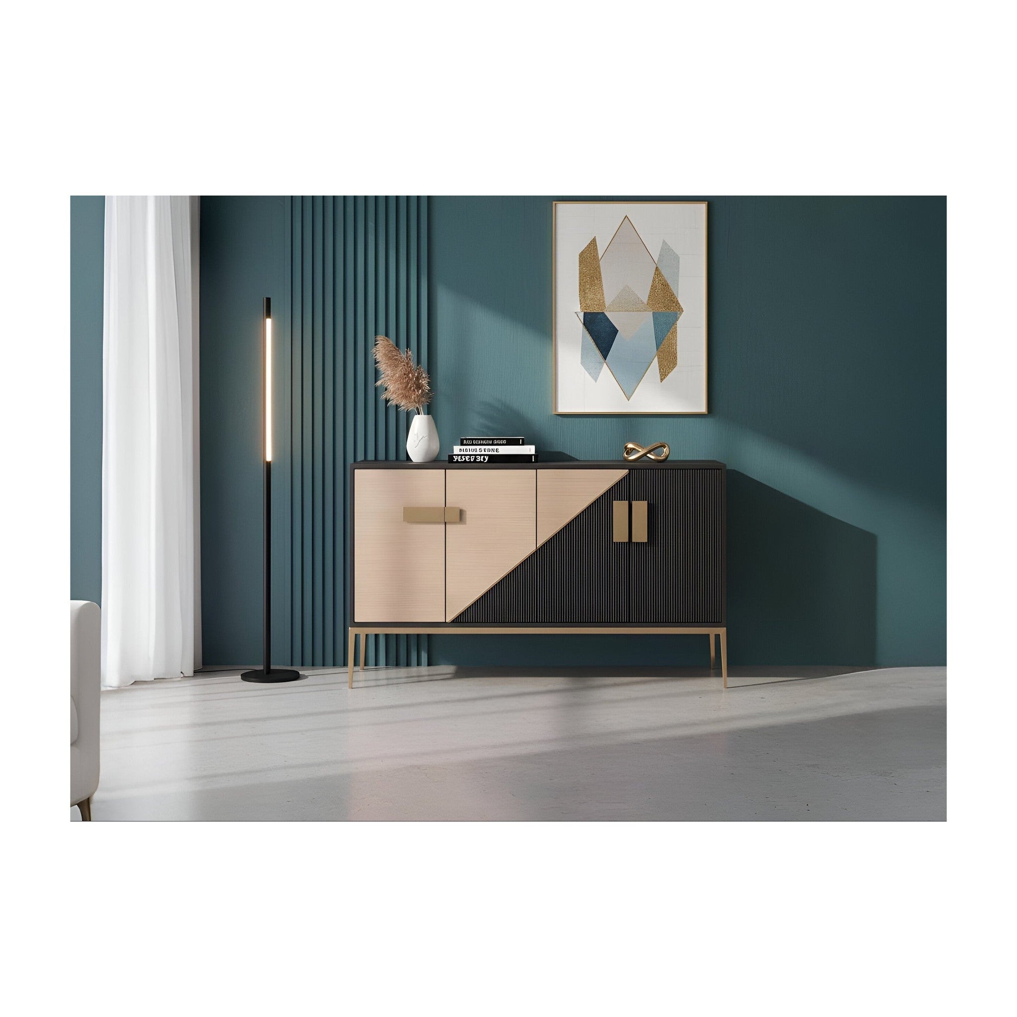 Divolia Sideboard (Grey Black) Black Grey