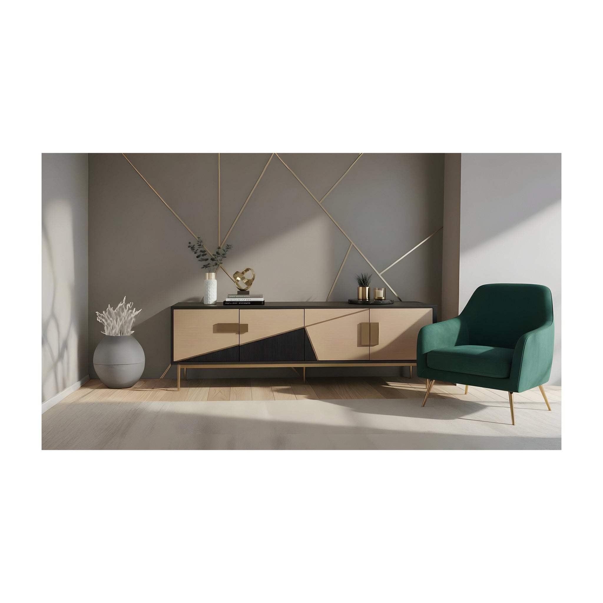Divolia TV Stand (Black & Grey)