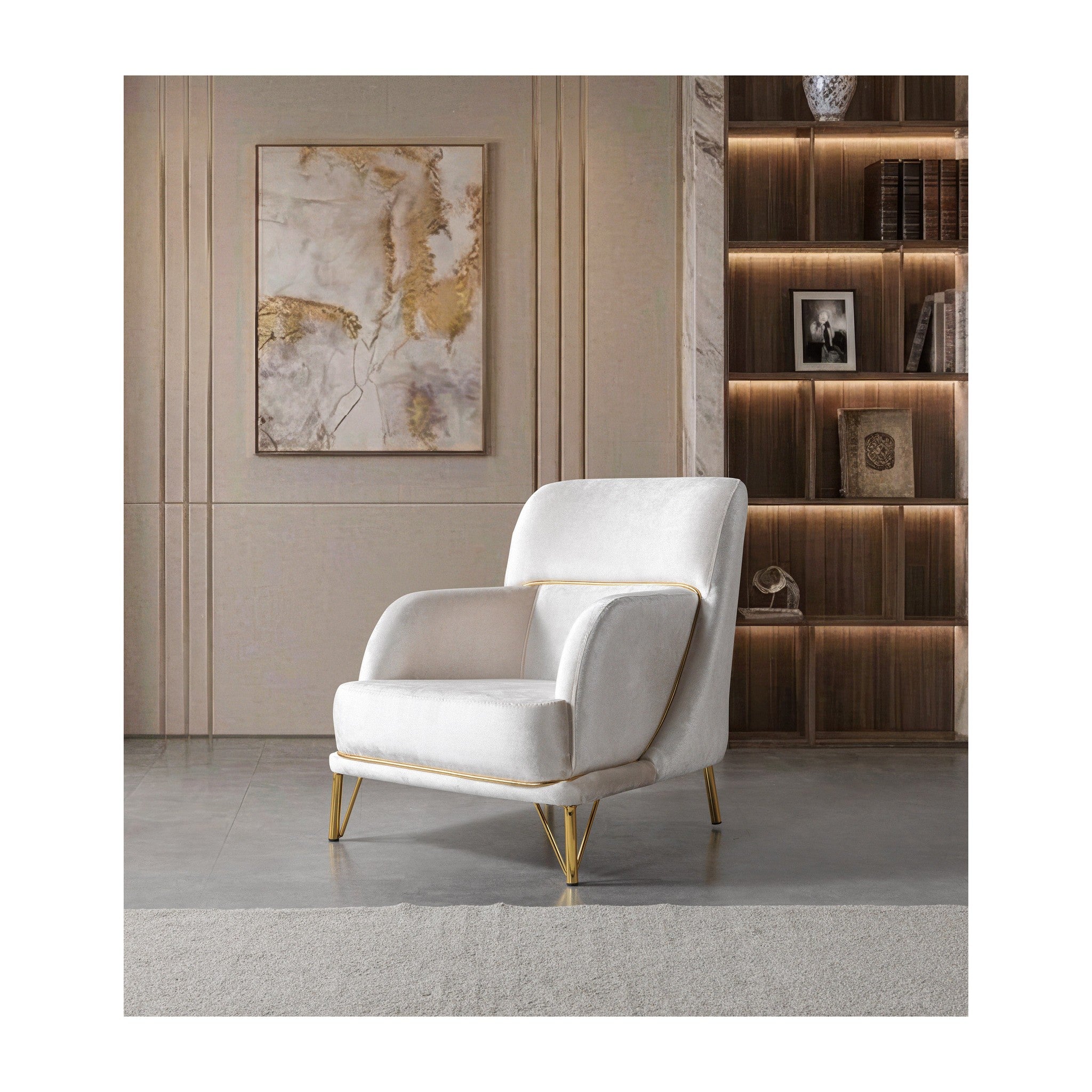 Fabiana Ivory Velvet Chair
