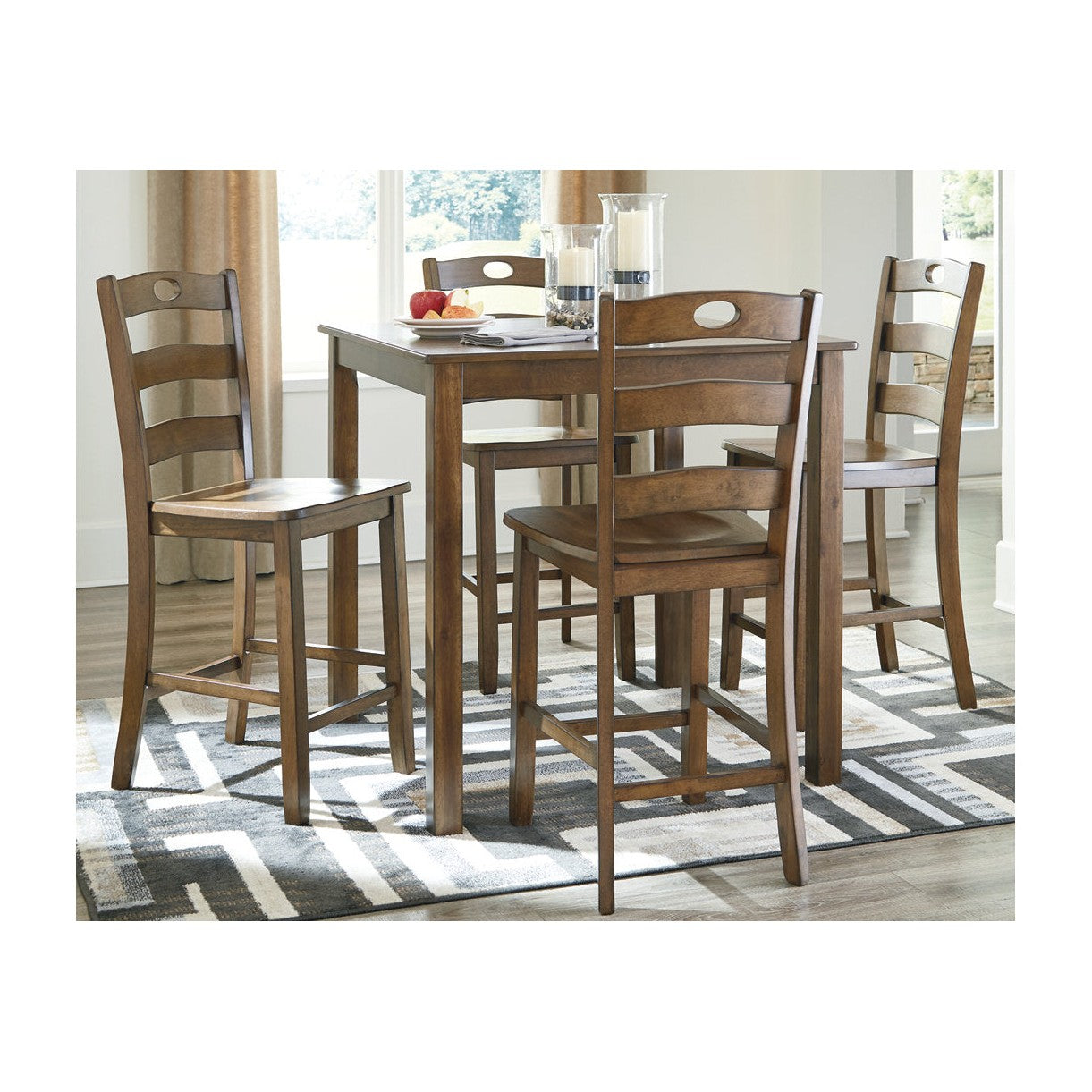 Hazelteen Medium Brown 5-Piece Counter Height Set