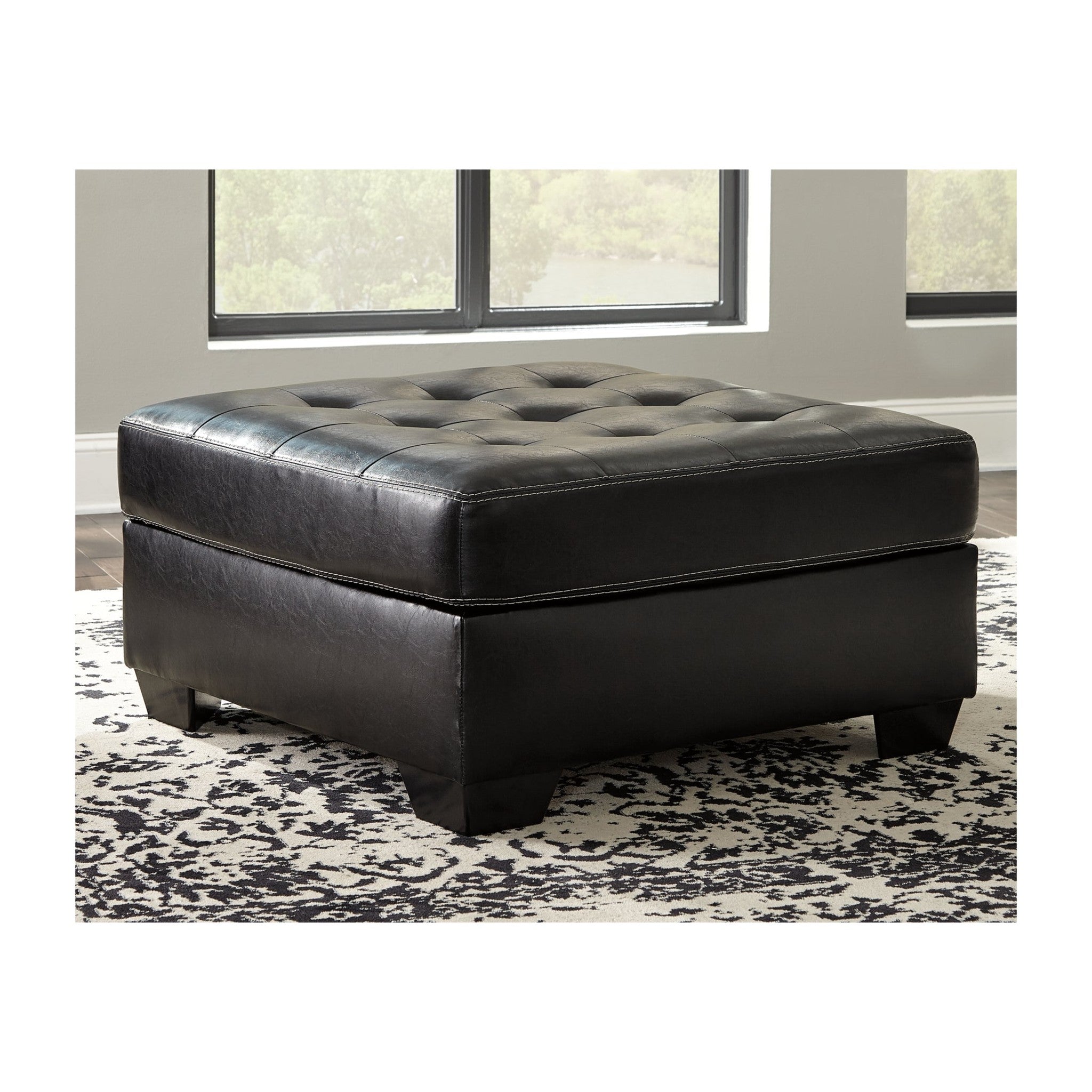 Jacurso Charcoal Oversized Ottoman