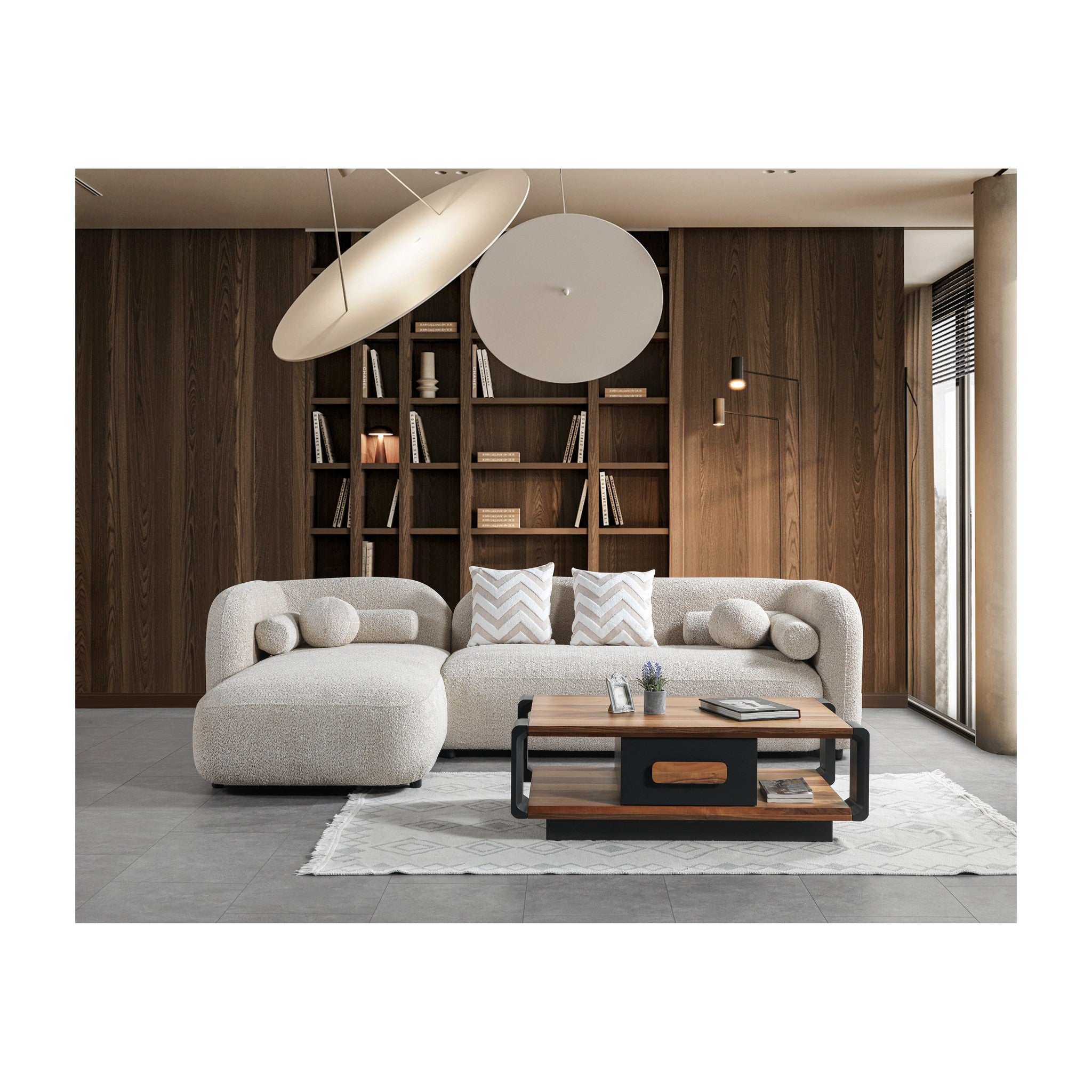 Liva Sand Boucle LAF 110" Sectional
