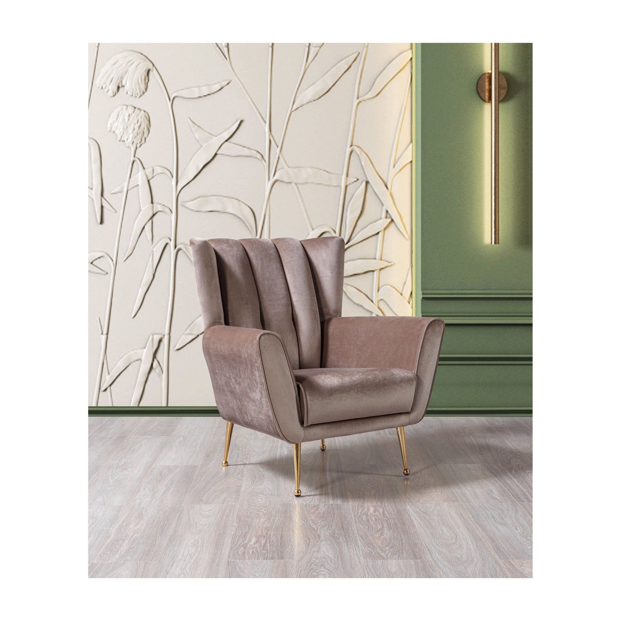 Merida Coffee Velvet Chair