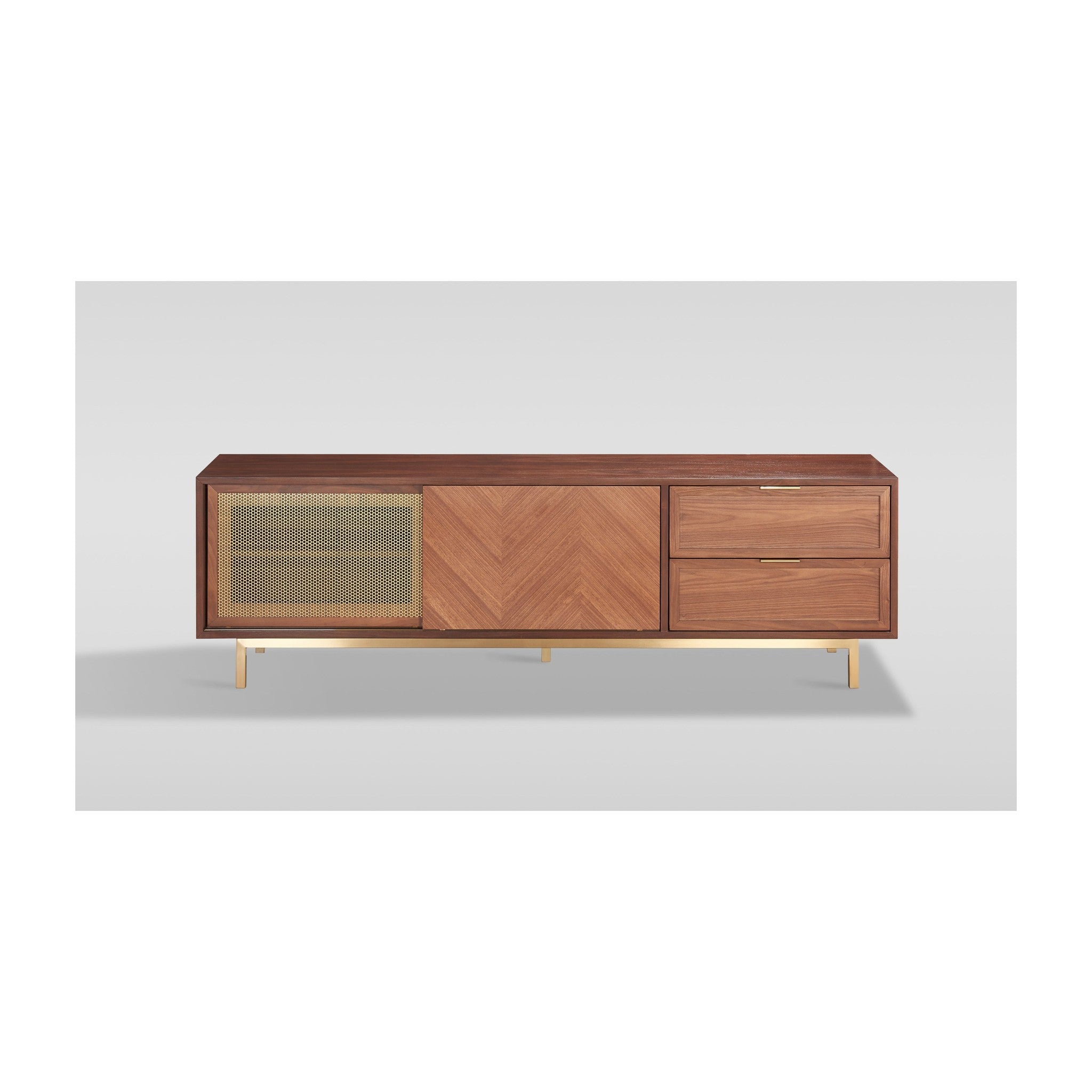 Milana TV Console (Walnut Gold)