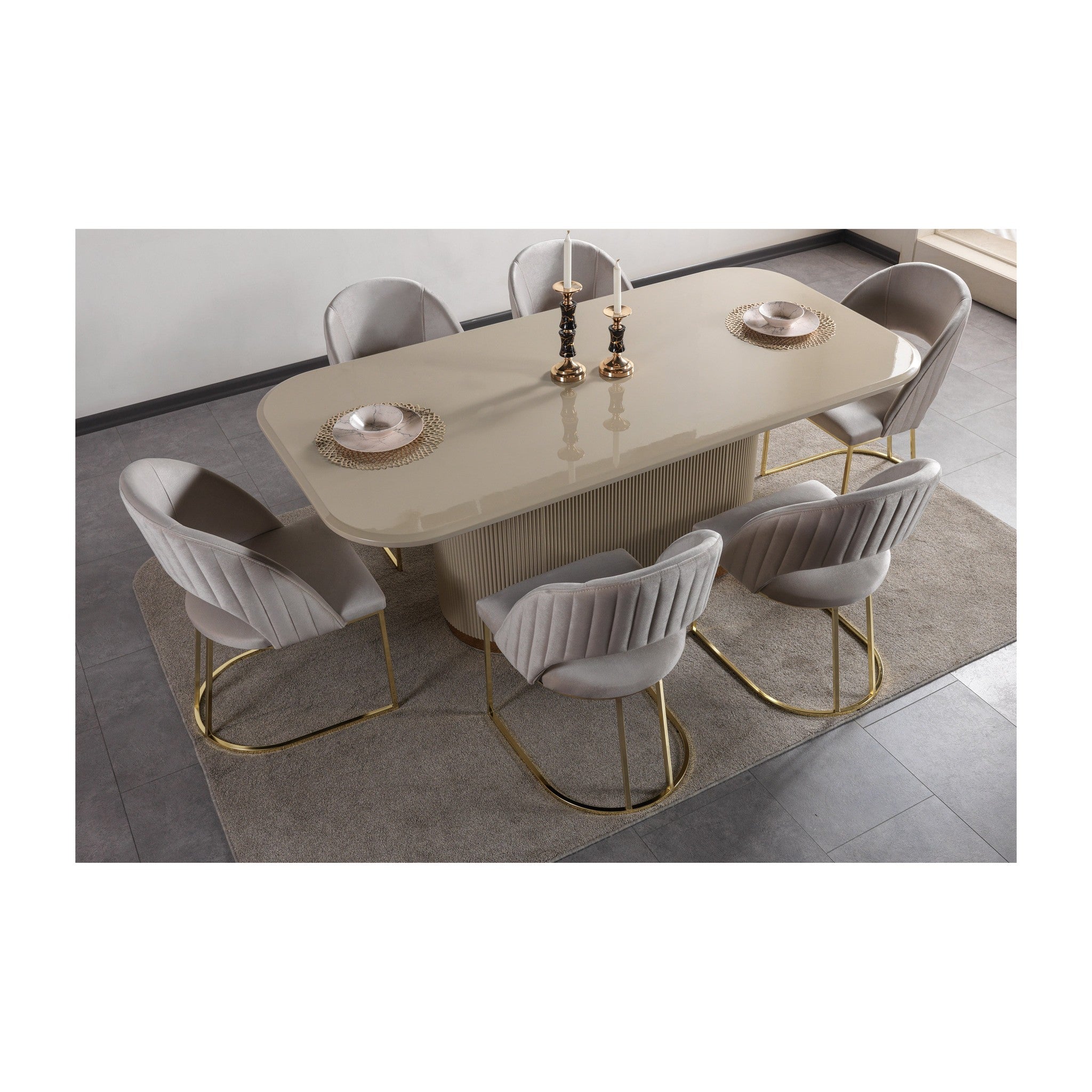 Milena Capuccino 7-Piece Dining Set
