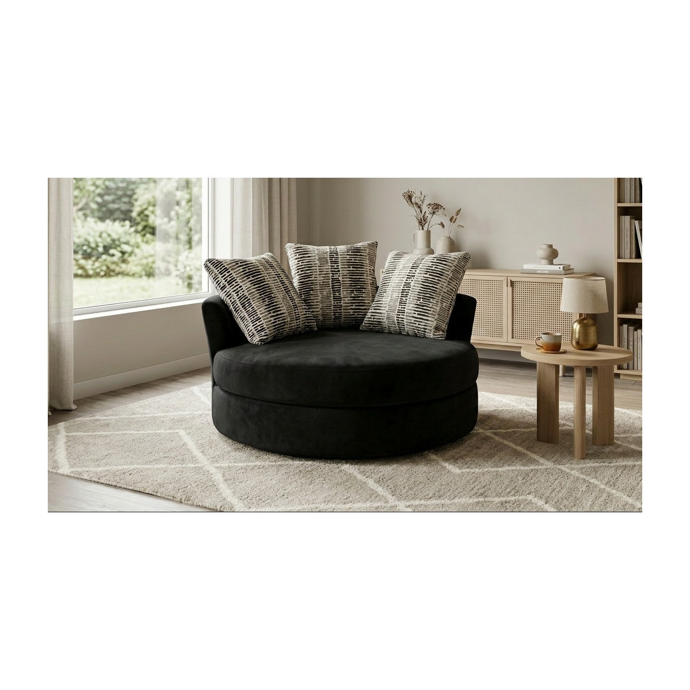 S1025 Swivel Chair (Black) Black