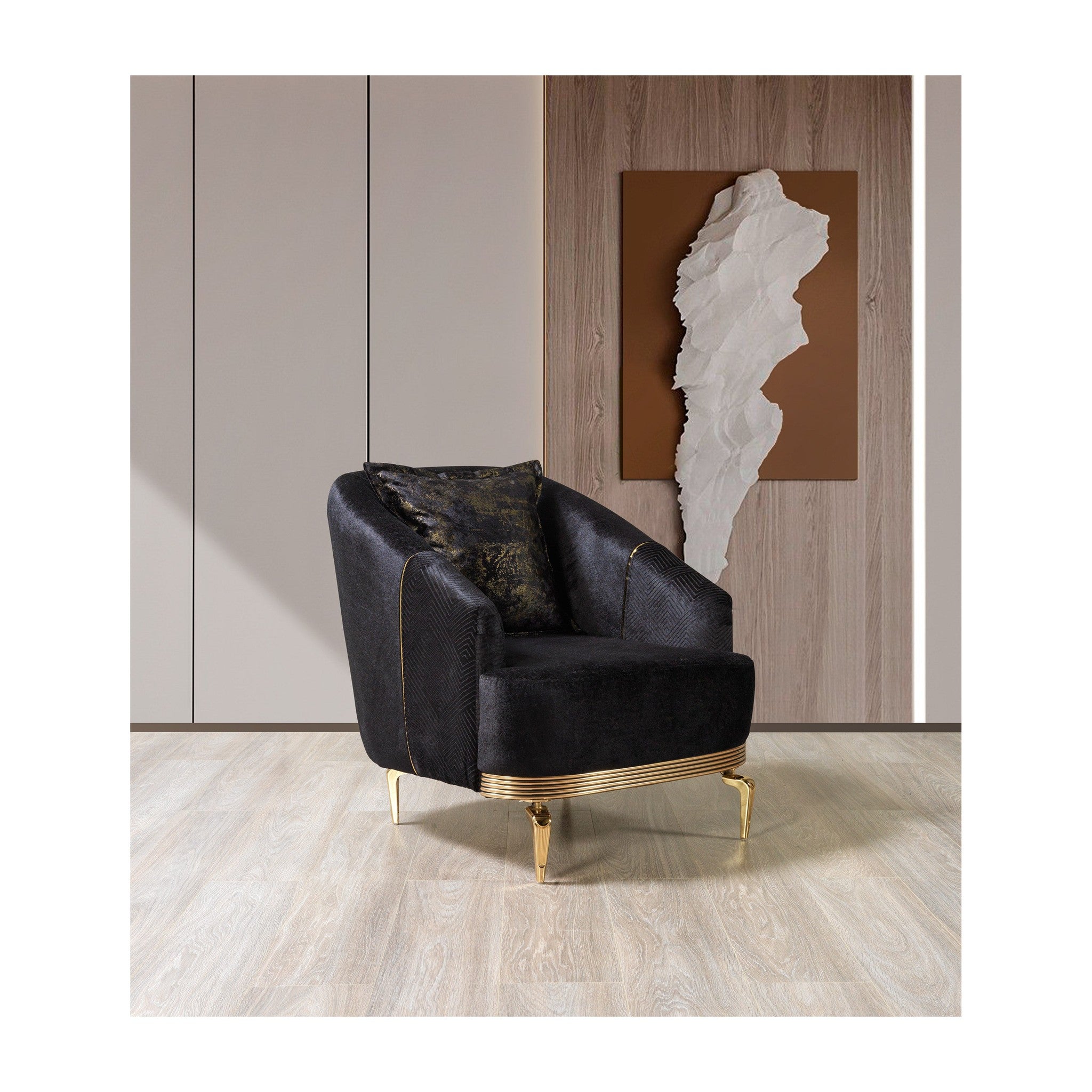 Santana Black Velvet Chair
