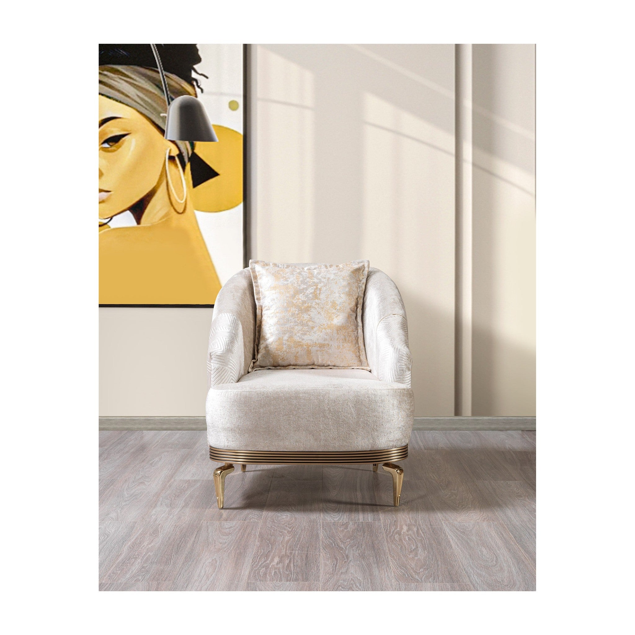 Santana Ivory Velvet Chair