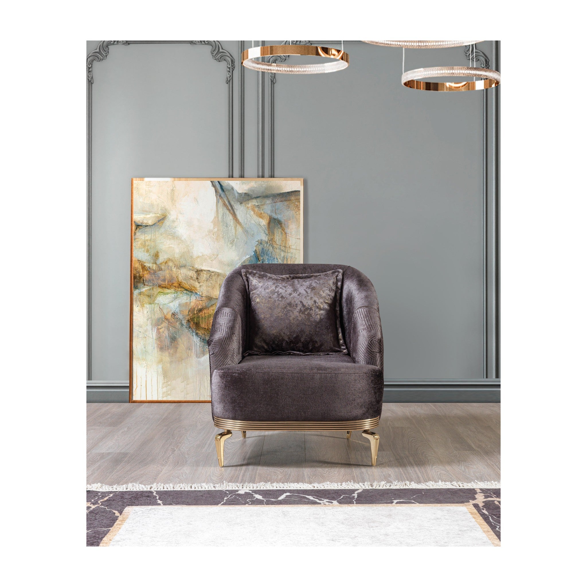 Santana Smoke Velvet Chair