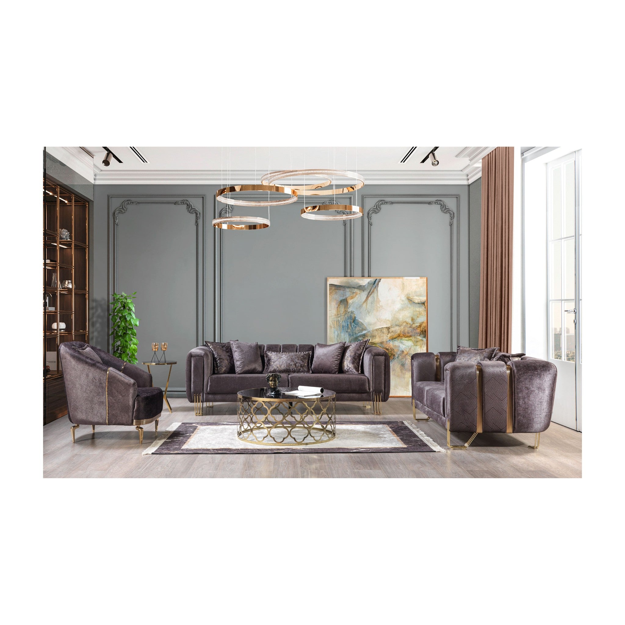 Santana Smoke Velvet Chair