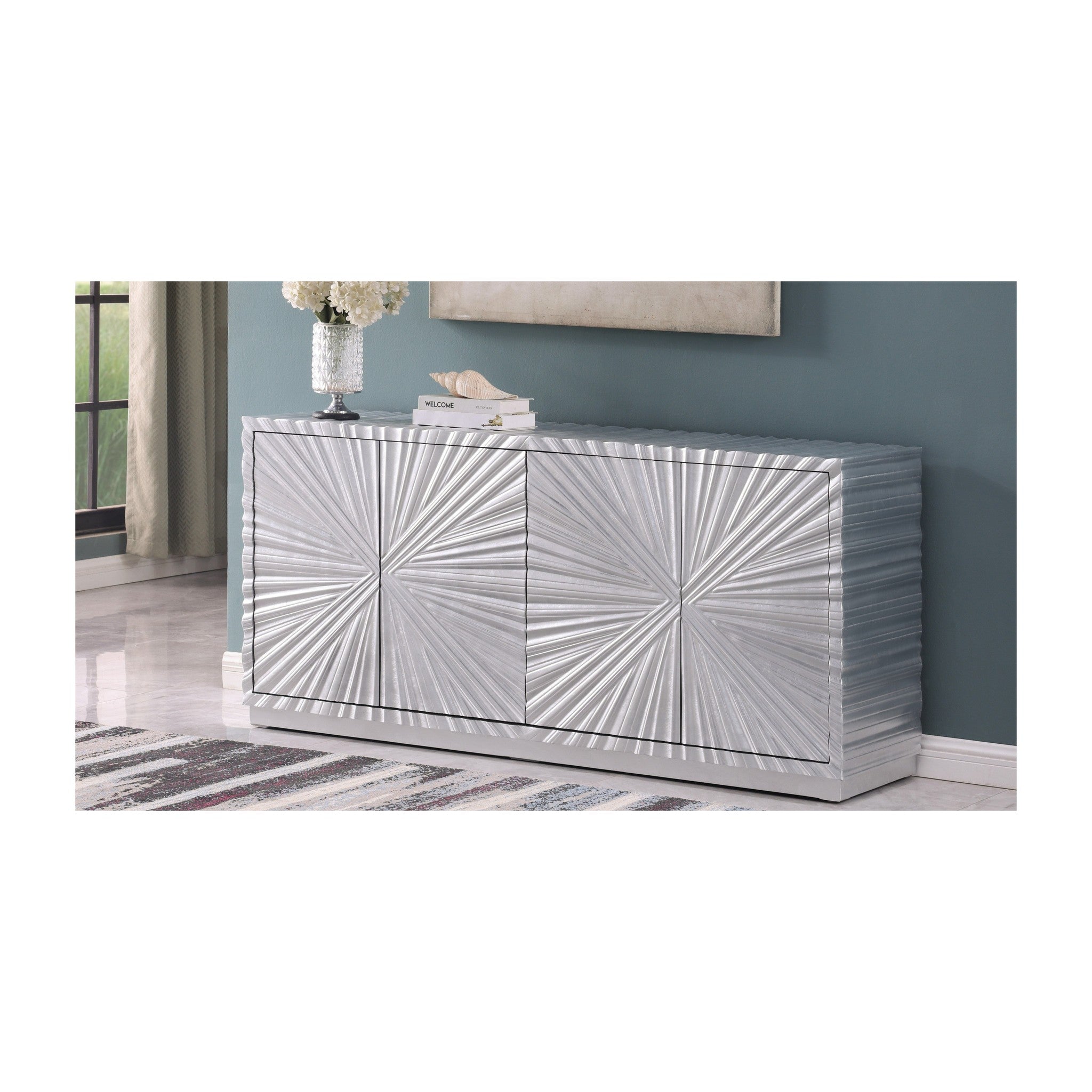 A-C10 Selene Console (Silver Leaf) Silver Leaf