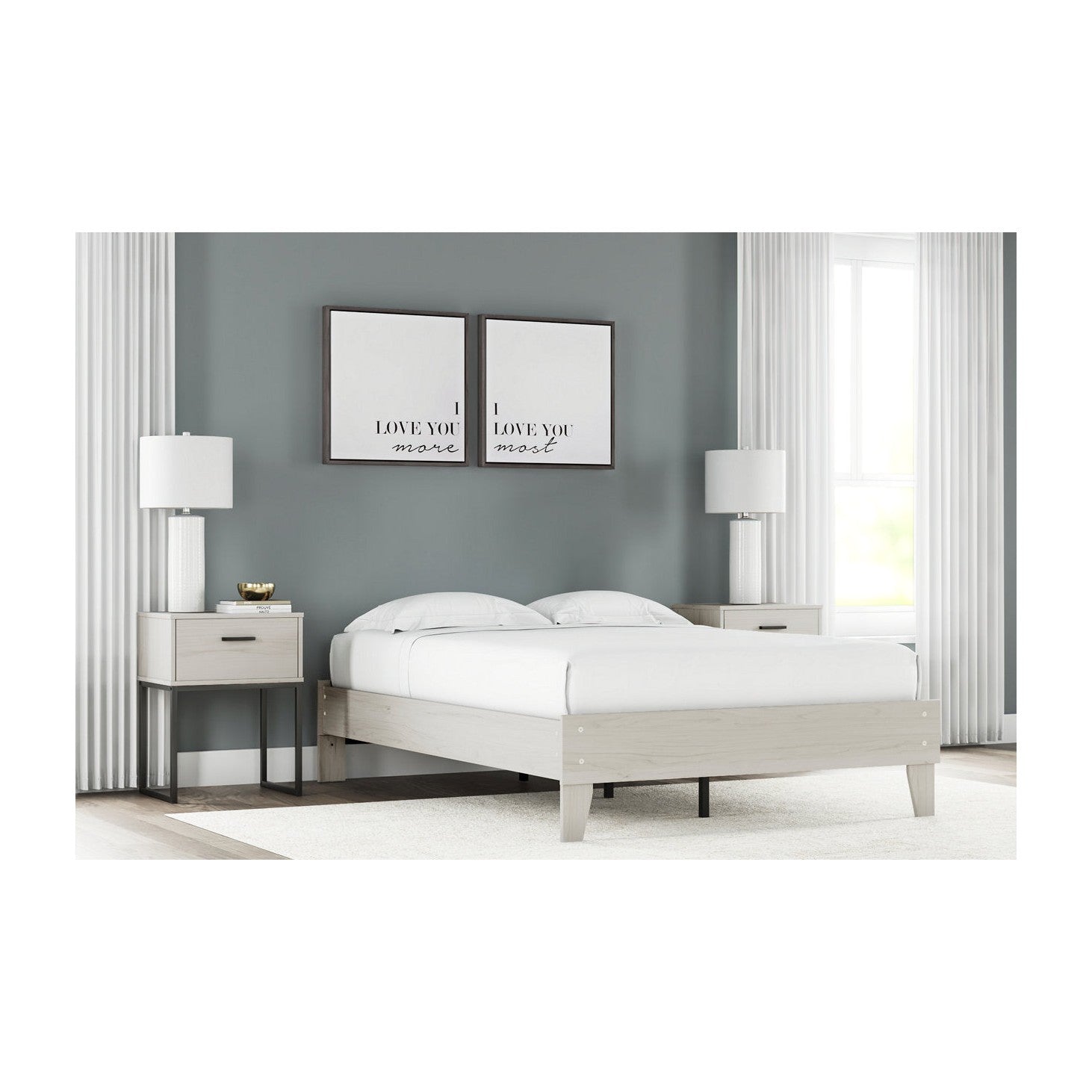 Socalle Light Natural Full Platform Base Bed
