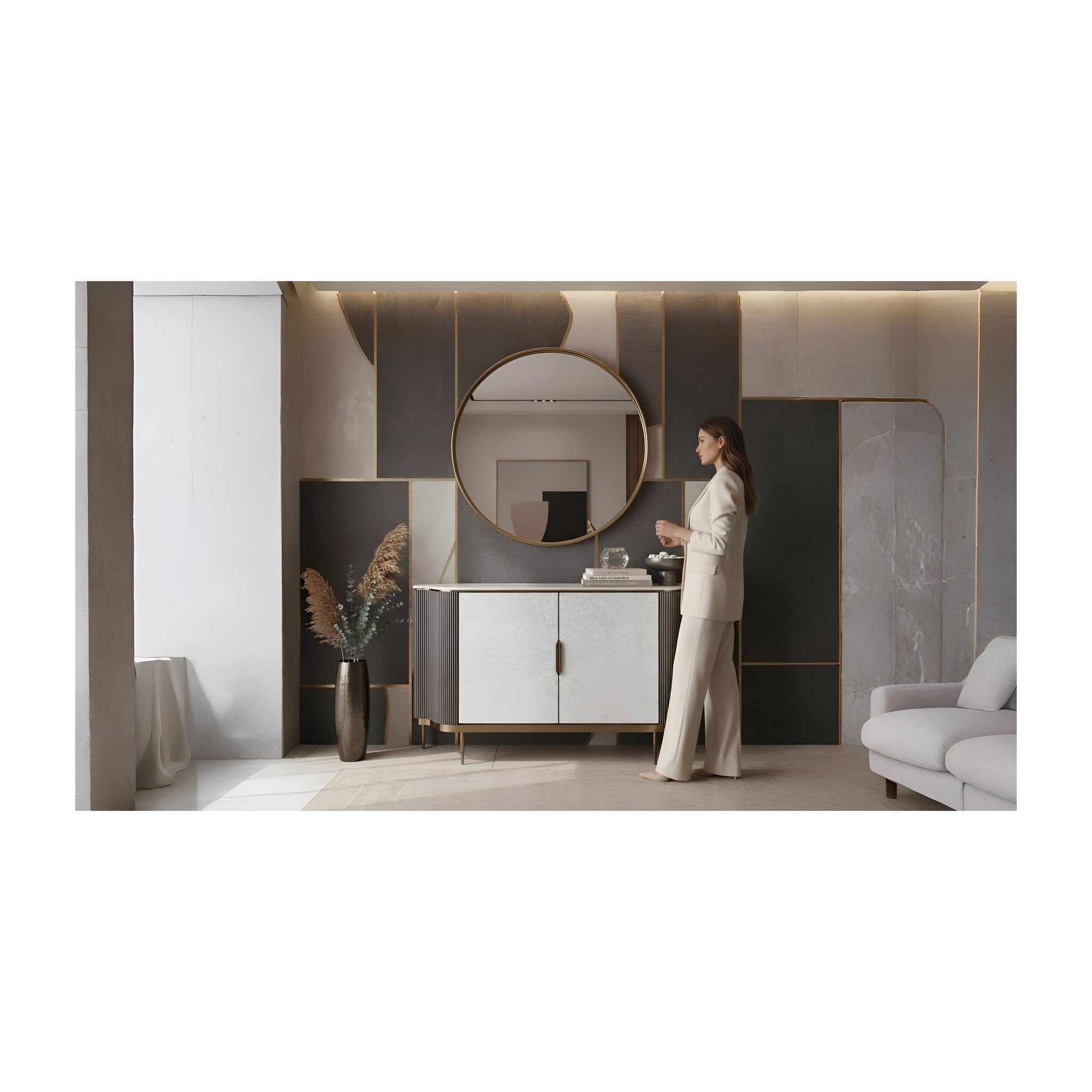 Solara Sideboard (Grey Silver) Grey Silver