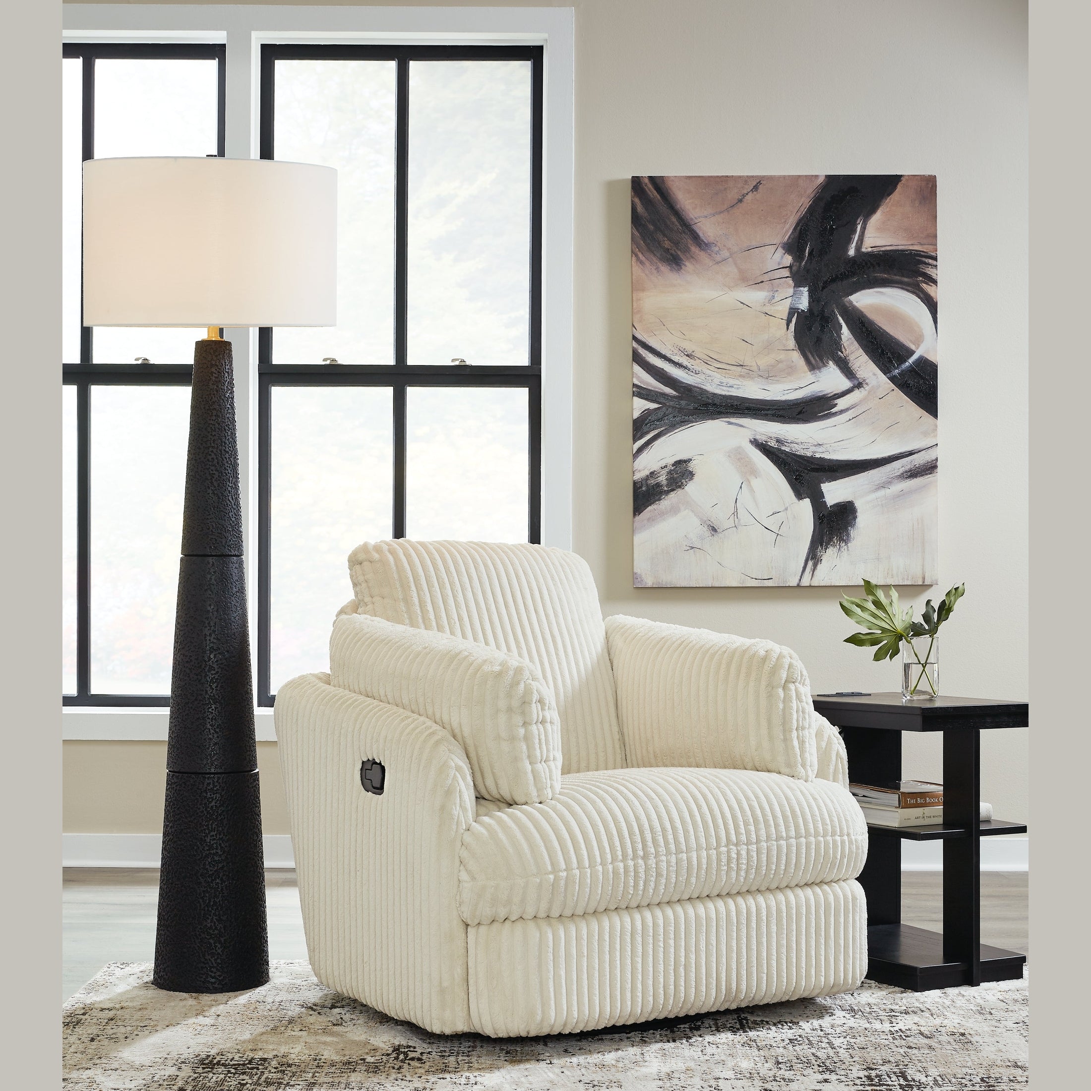 Tie-Breaker Ivory Swivel Glider Recliner