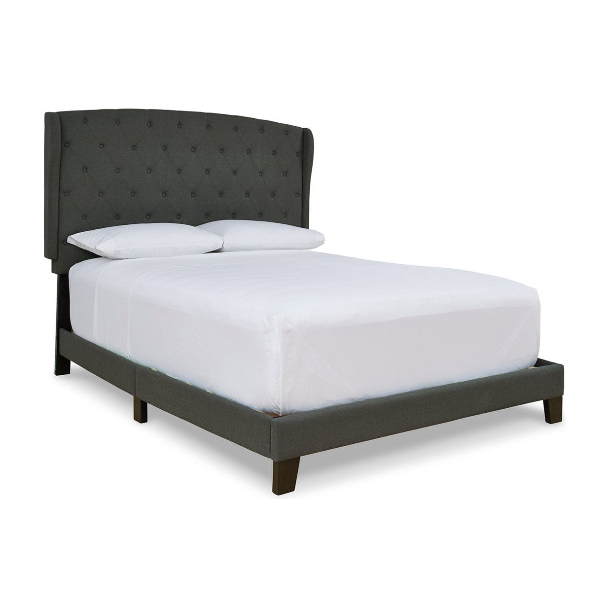 Vintasso Charcoal King Upholstered Platform Bed