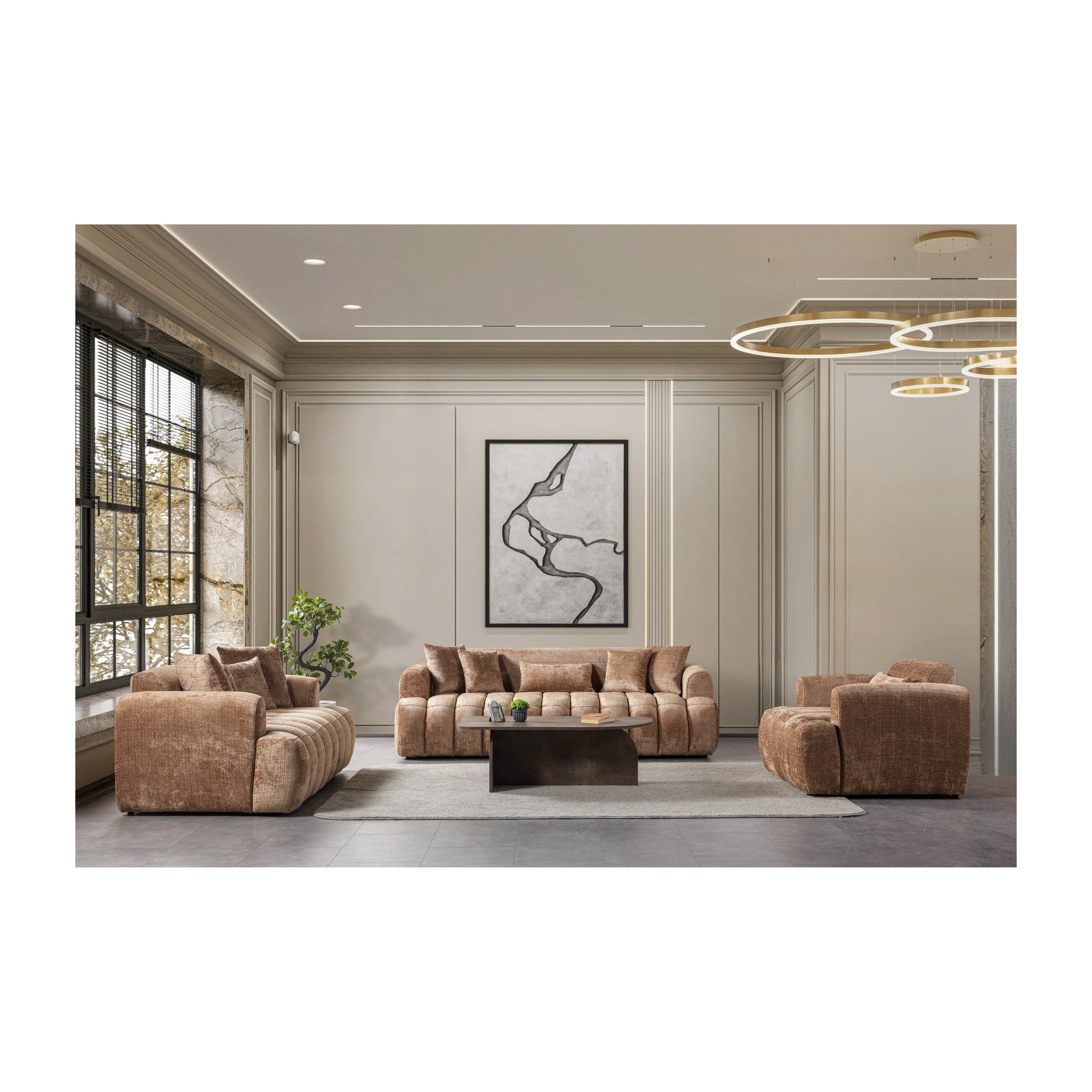 Yulia Coffee Boucle Chair