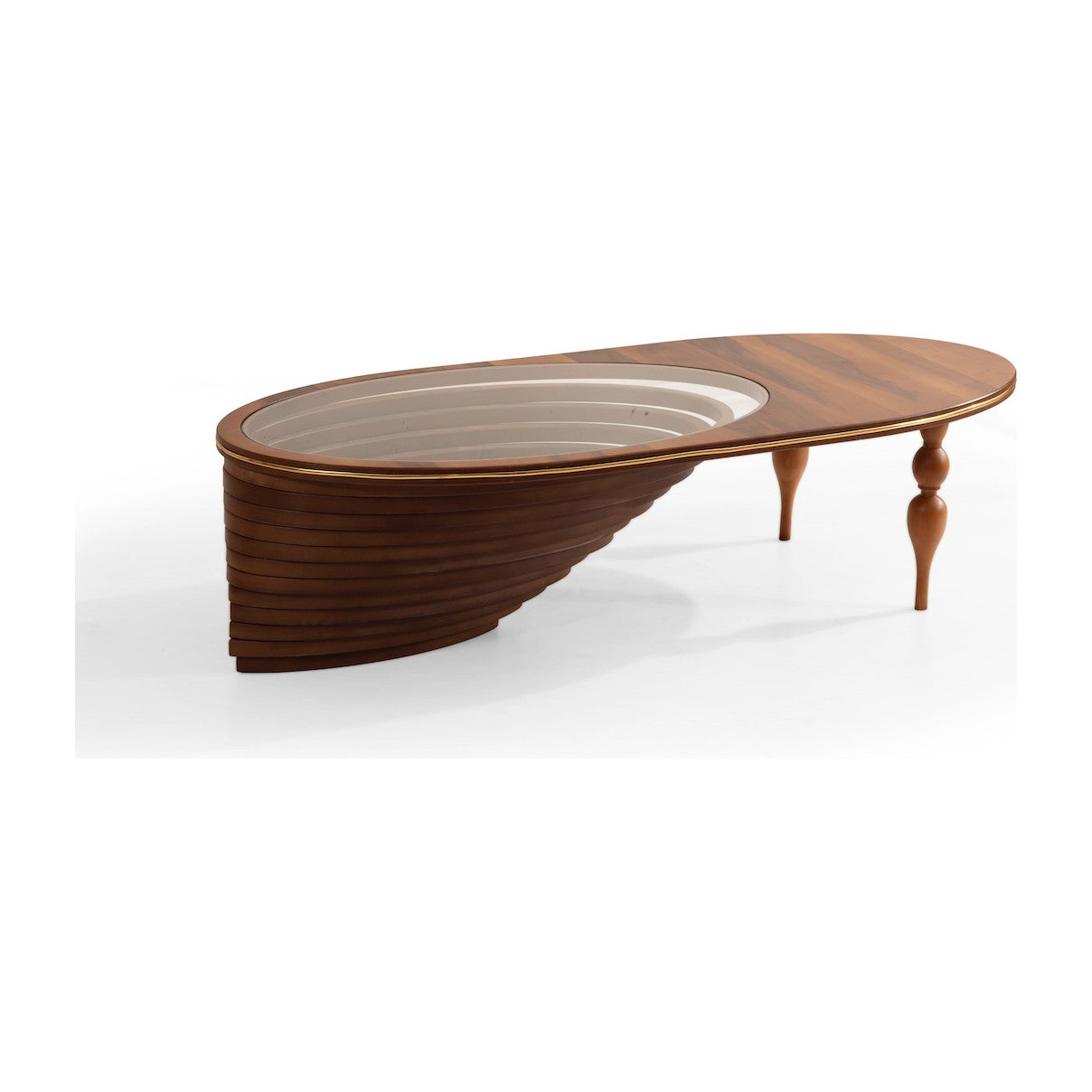 033 Walnut/Gold Coffee Table