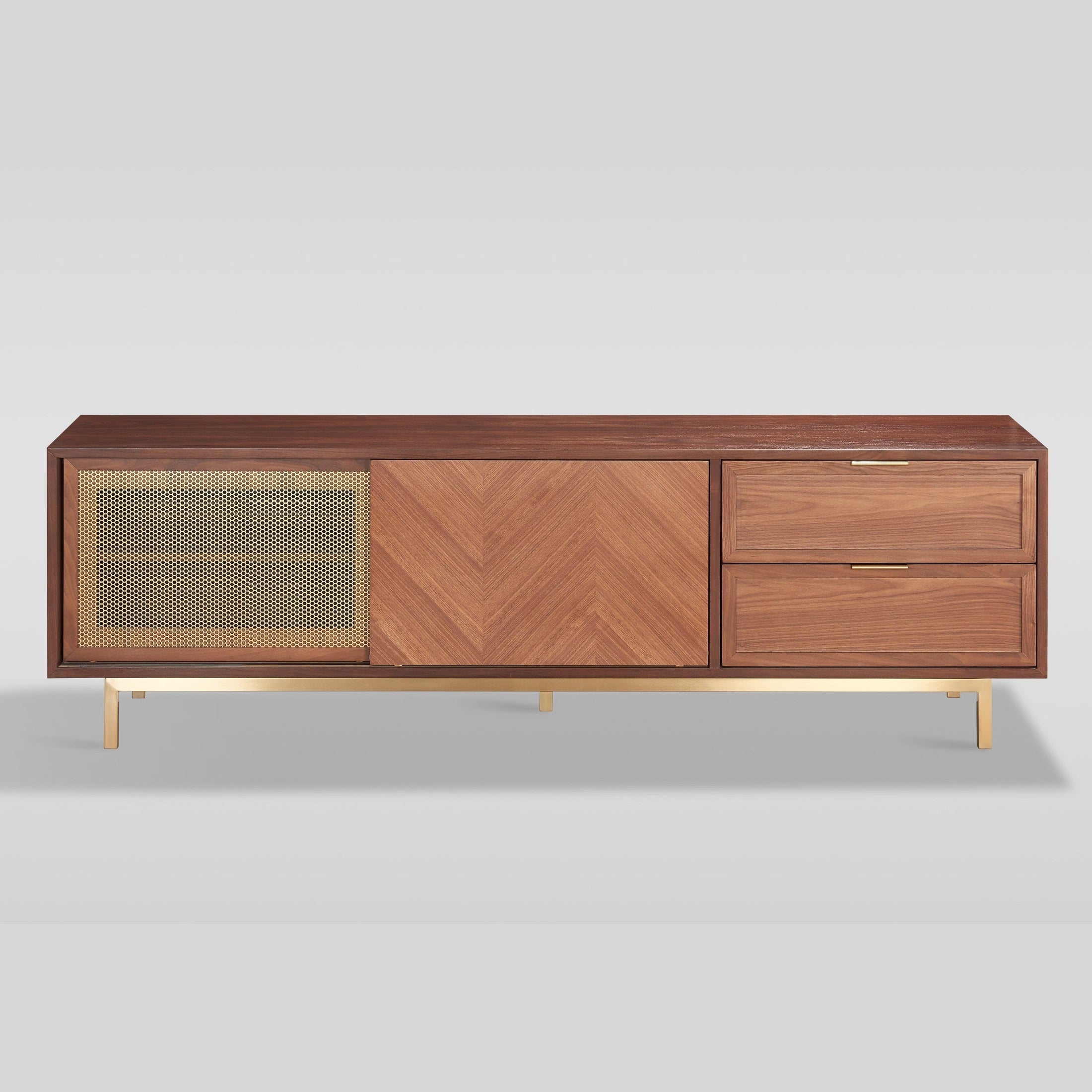 Milana TV Console (Walnut Gold)