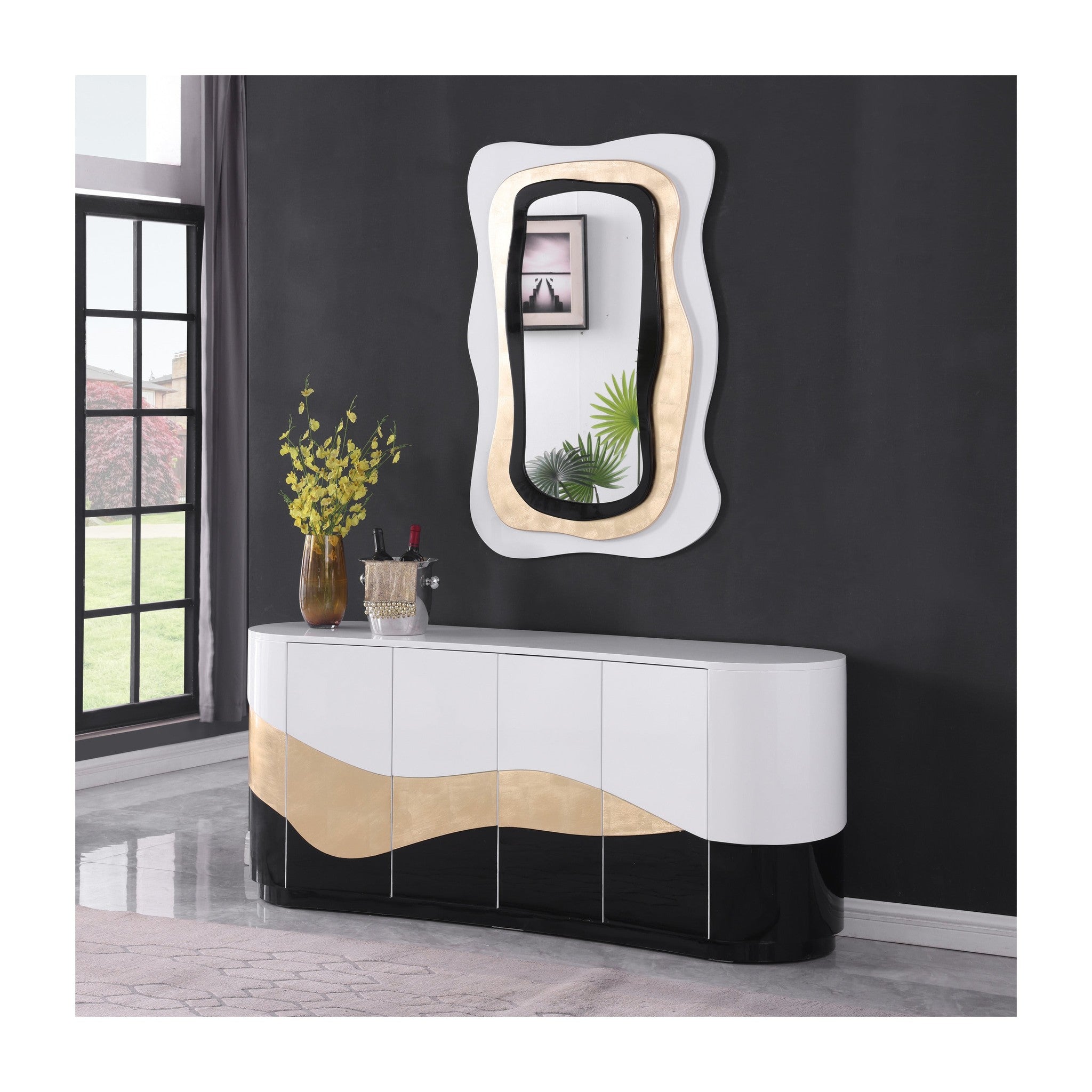 A-C29 Nimbus White & Black lacquer, gold leaf