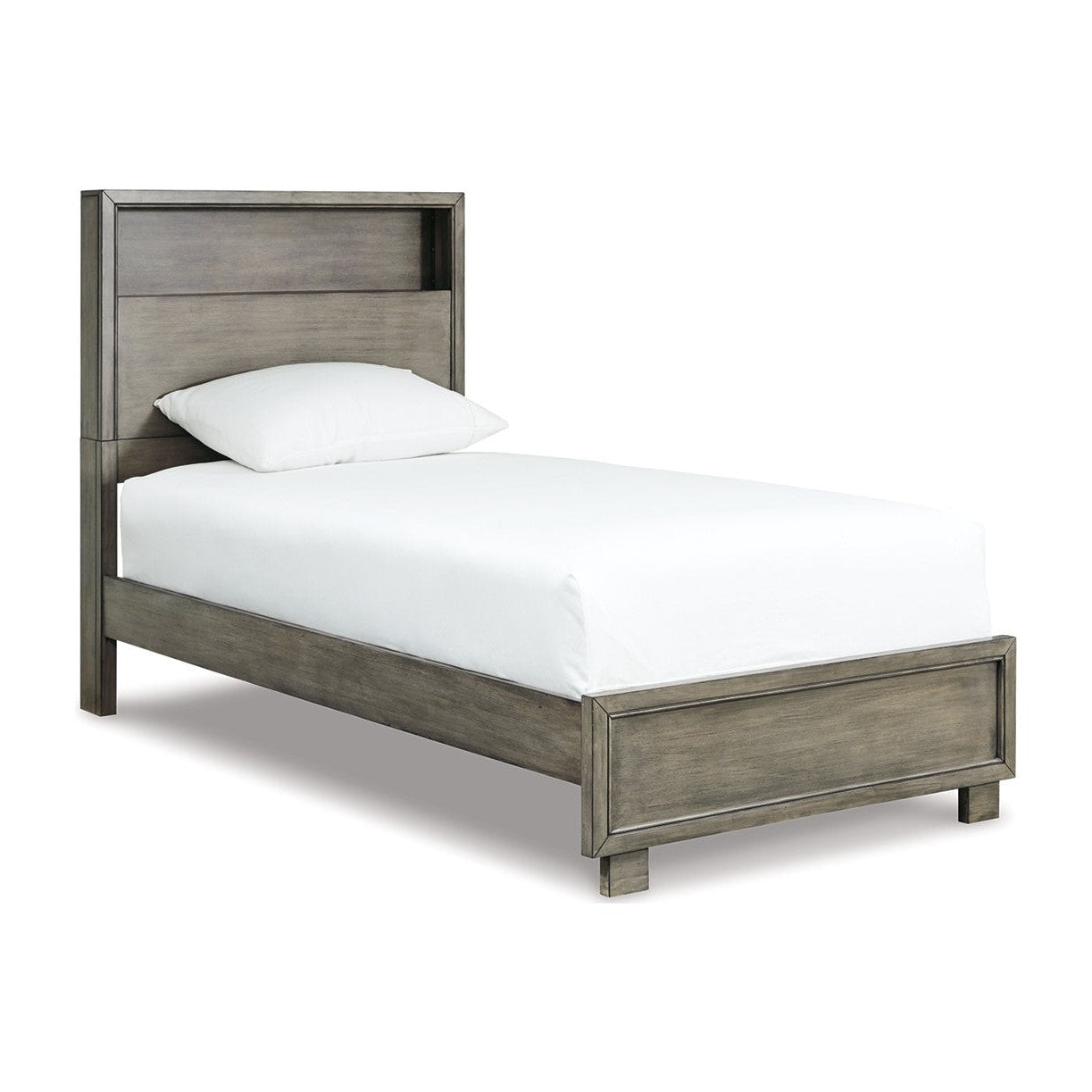 Arnett Gray Twin Bookcase Panel Bed
