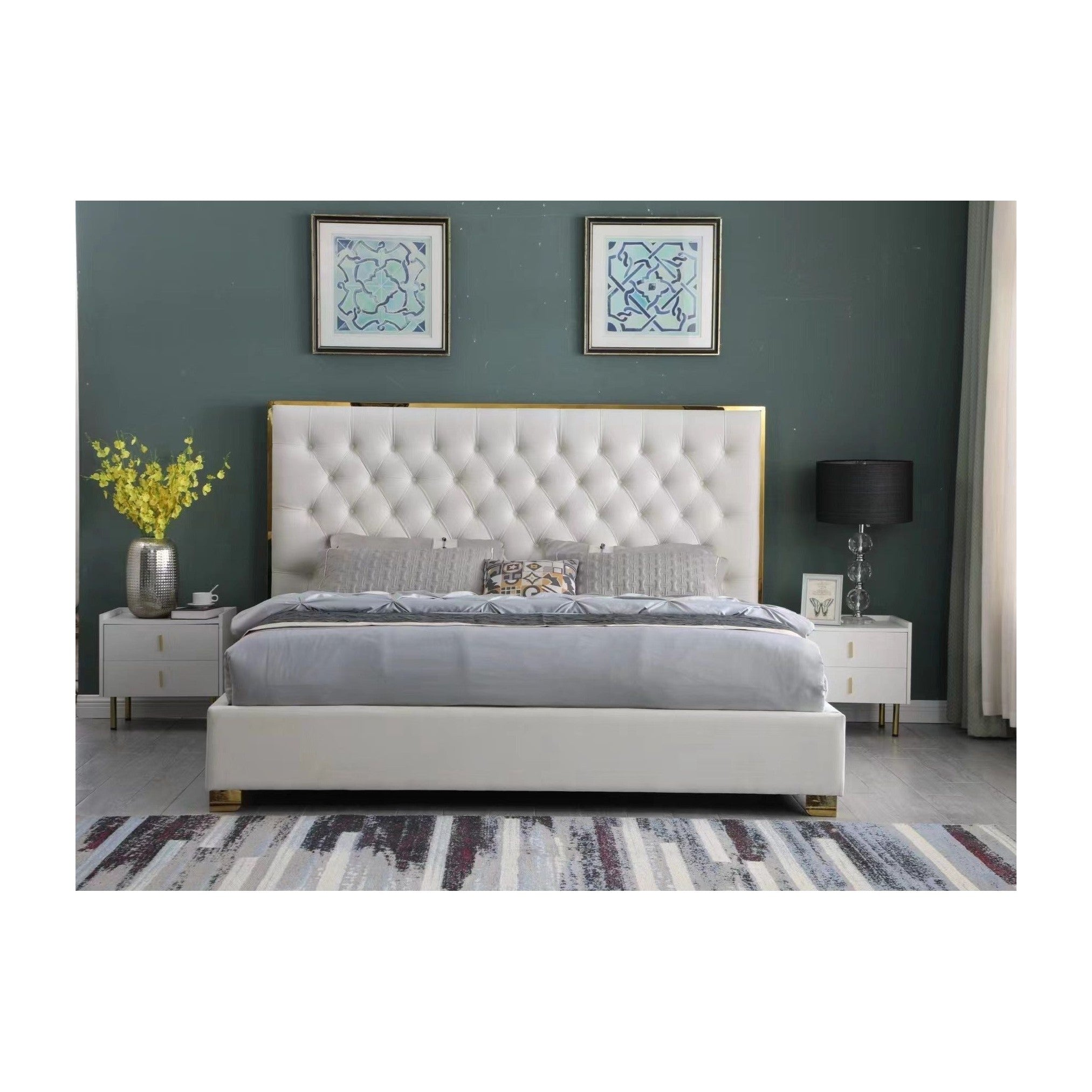 B600 Rose (Cream) 55"H Cream Velvet/Gold