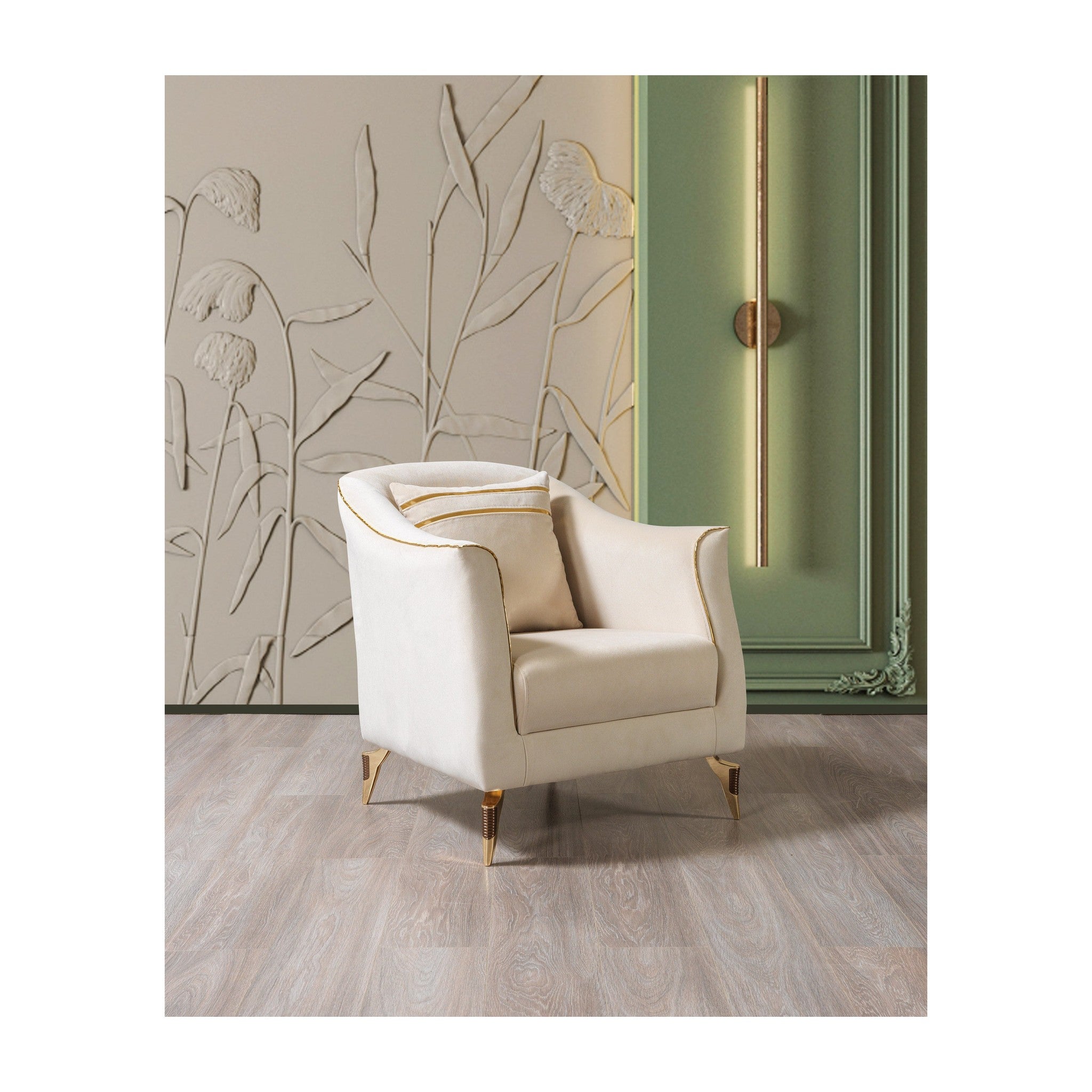 Belinda Ivory Velvet Chair