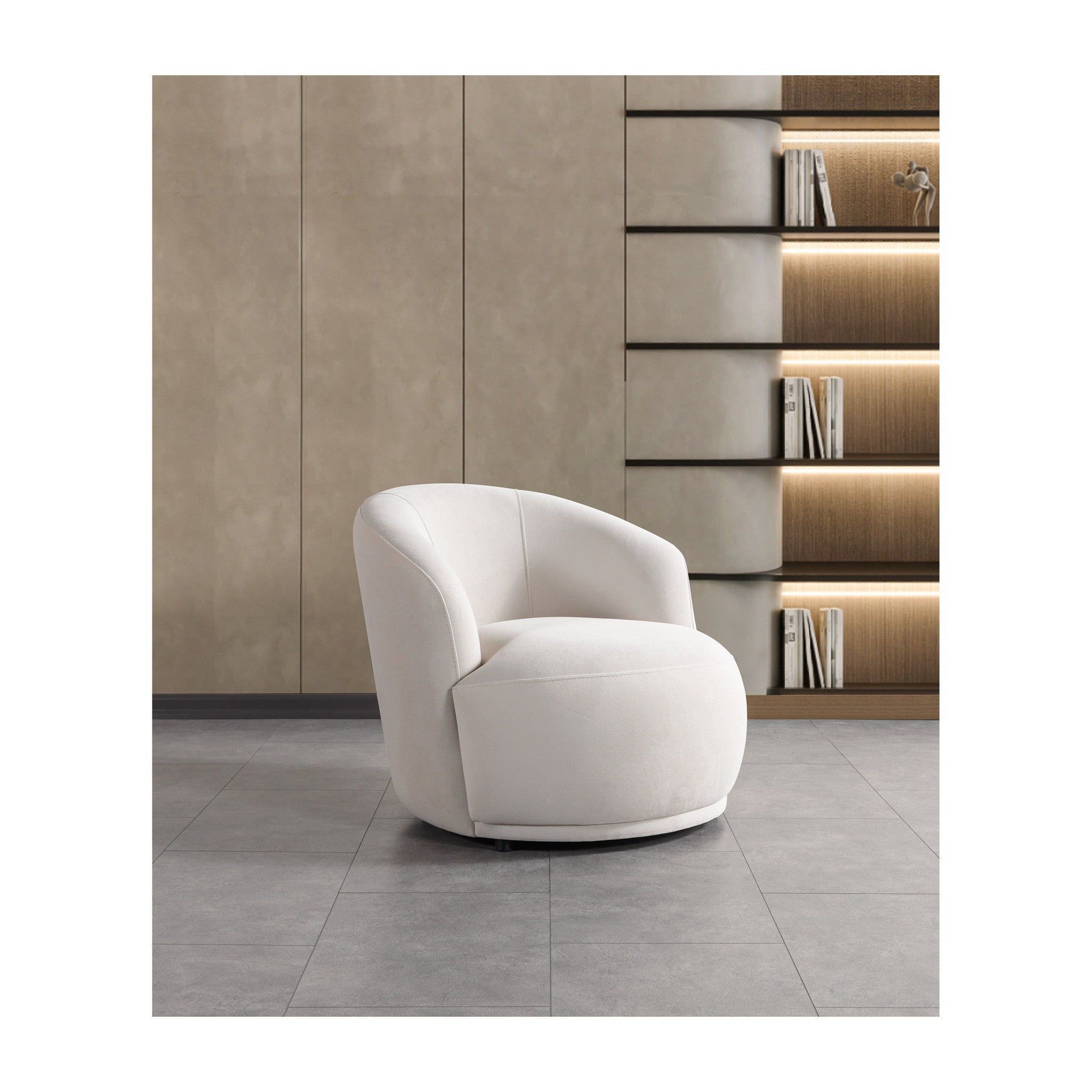 Bonita Ivory Velvet Accent Chair