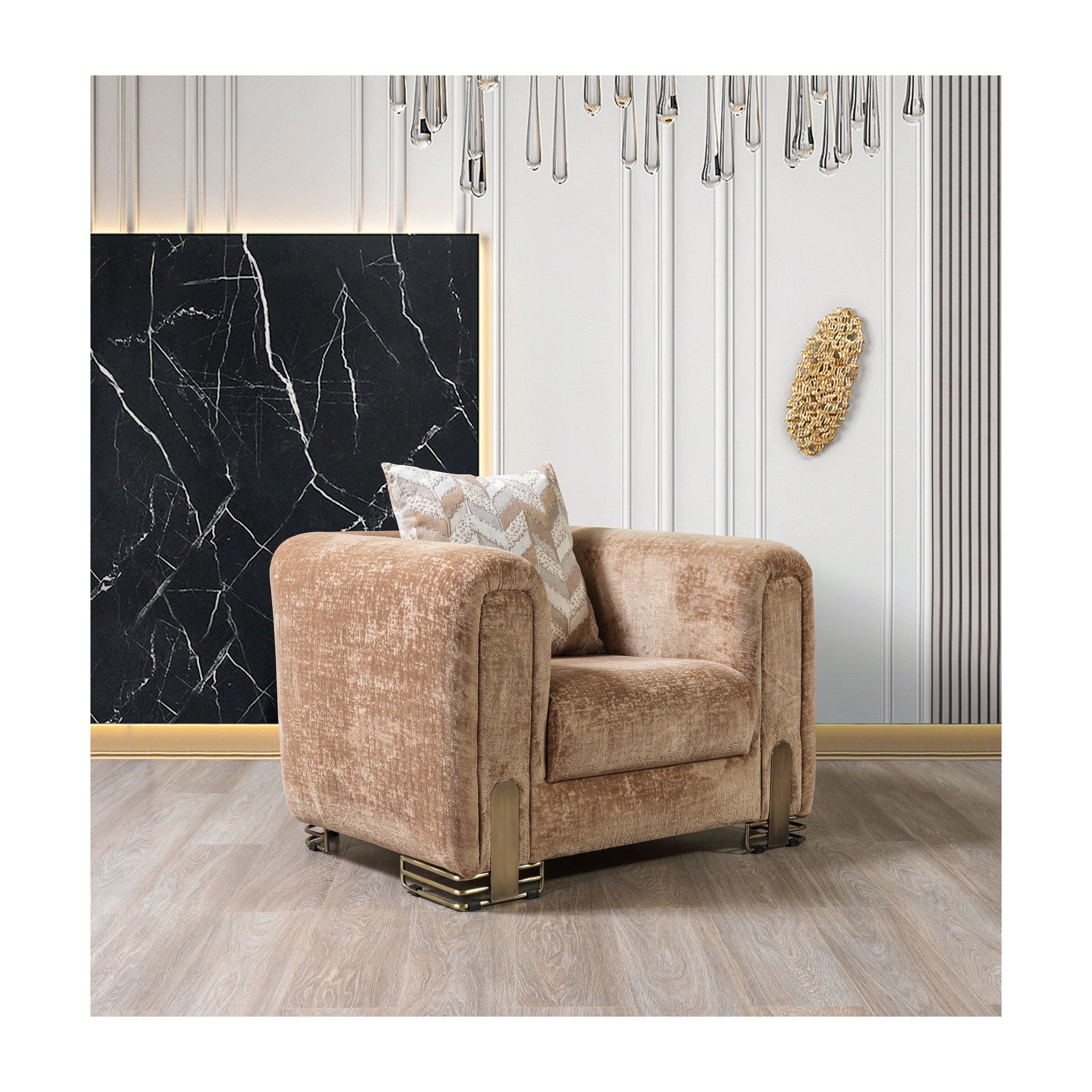Brenda Coffee Boucle Chair