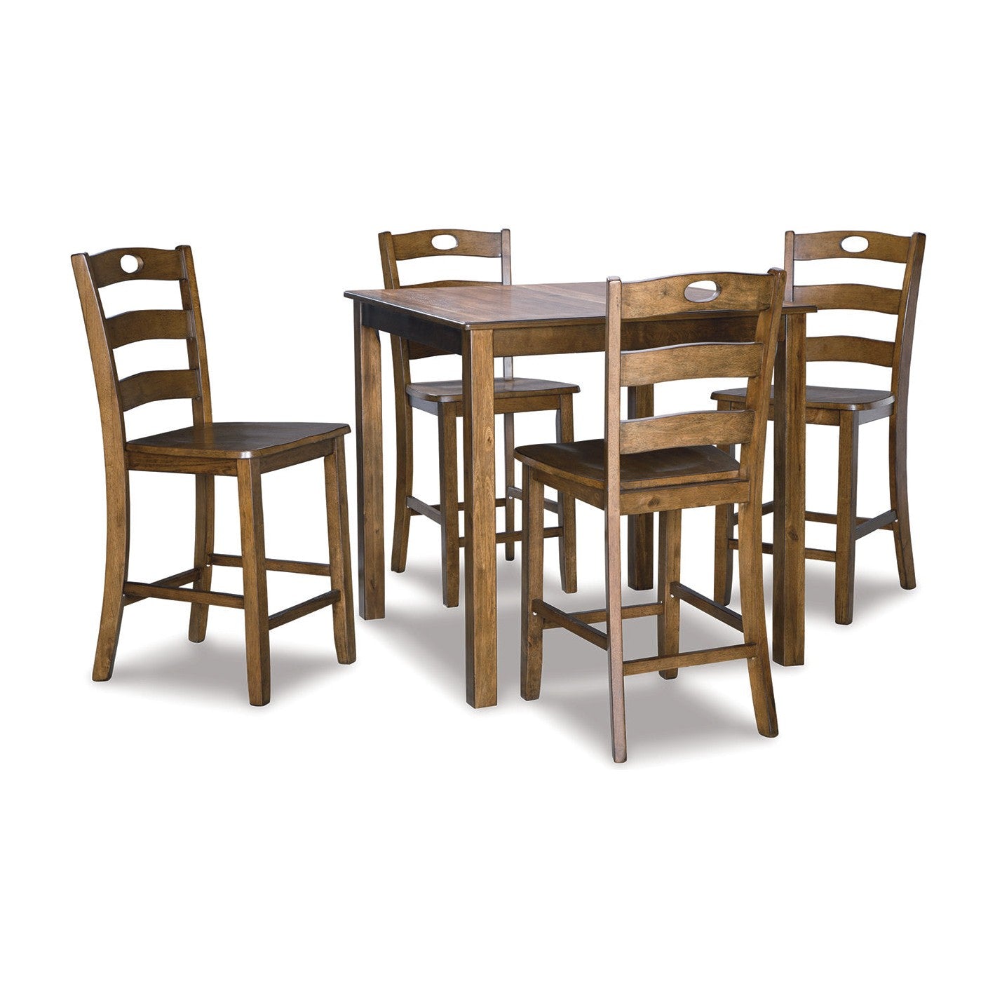 Hazelteen Medium Brown 5-Piece Counter Height Set