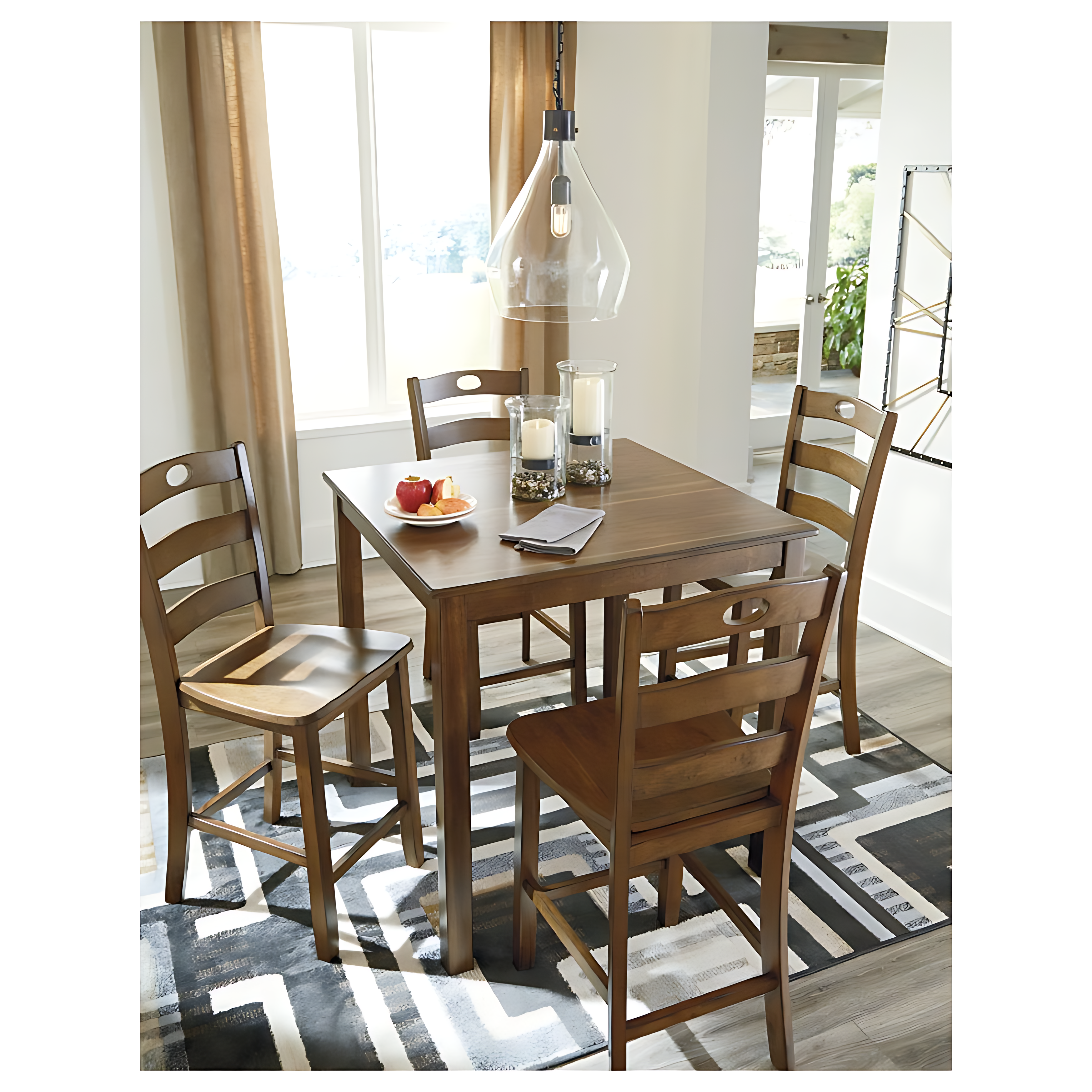 hazelteen-medium-brown-counter-height-dining-table-and-bar-stools-set-of-5