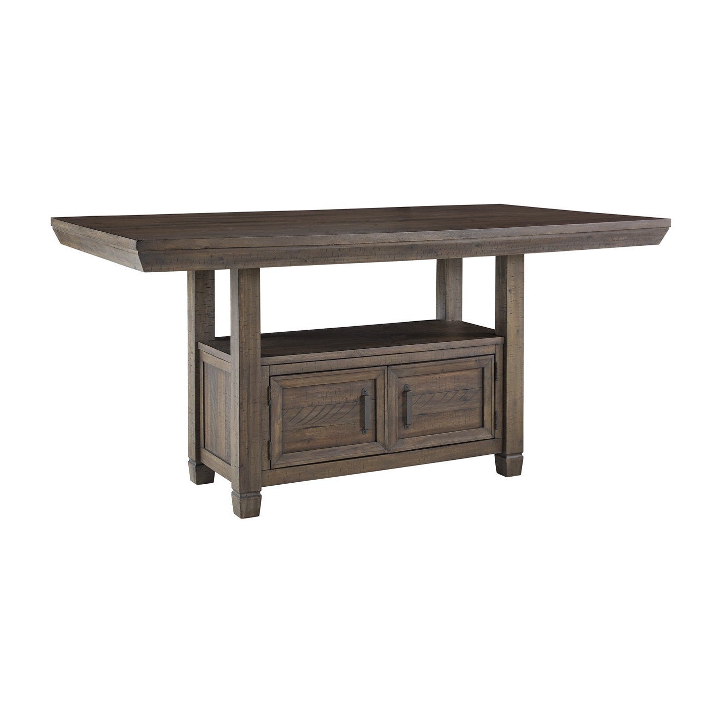 Johurst Grayish Brown Counter Height Dining Table
