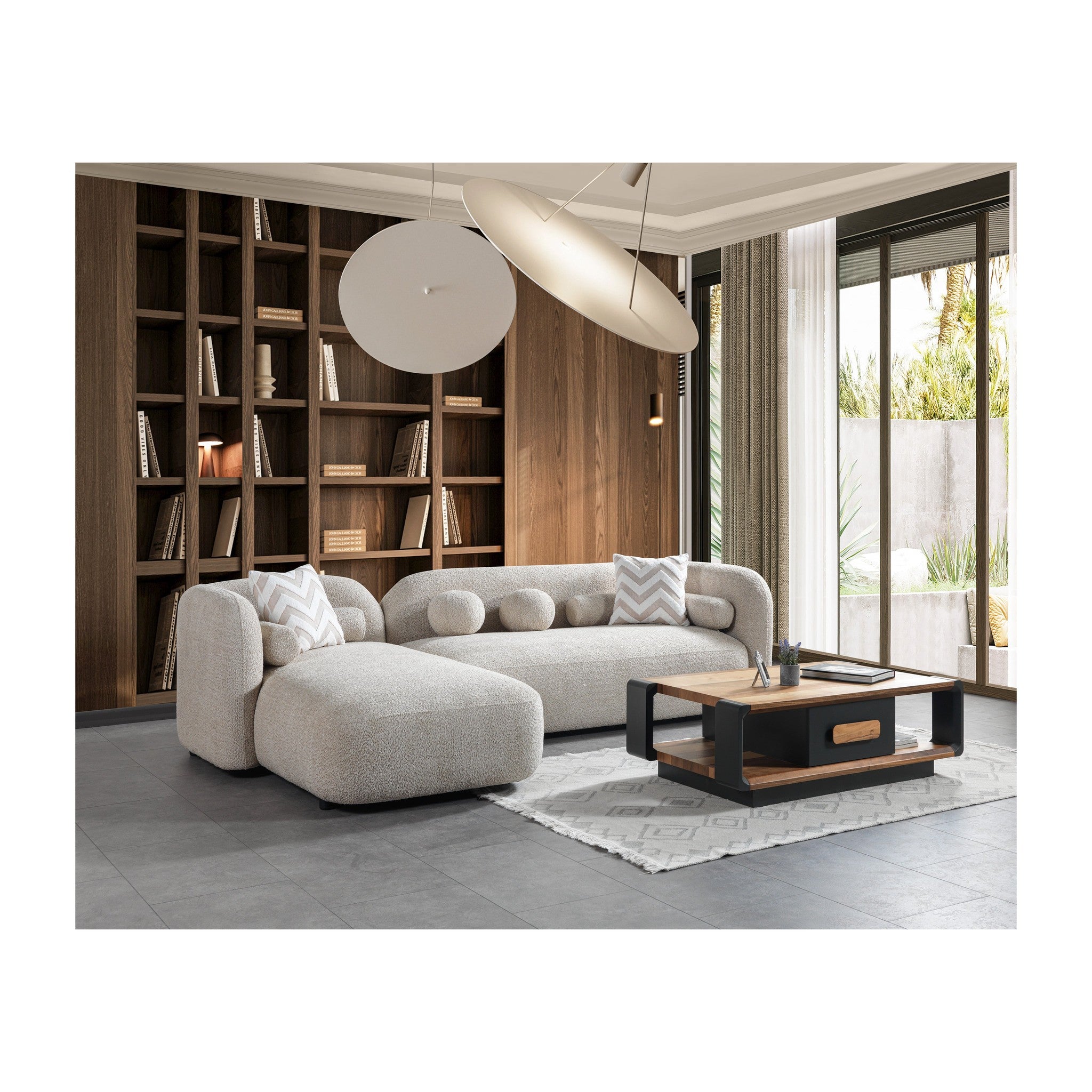 Liva Sand Boucle LAF 110" Sectional