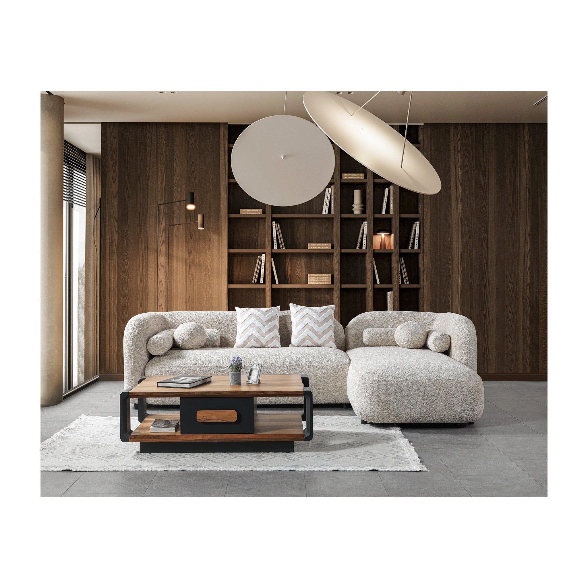 Liva Sand Boucle RAF 110" Sectional