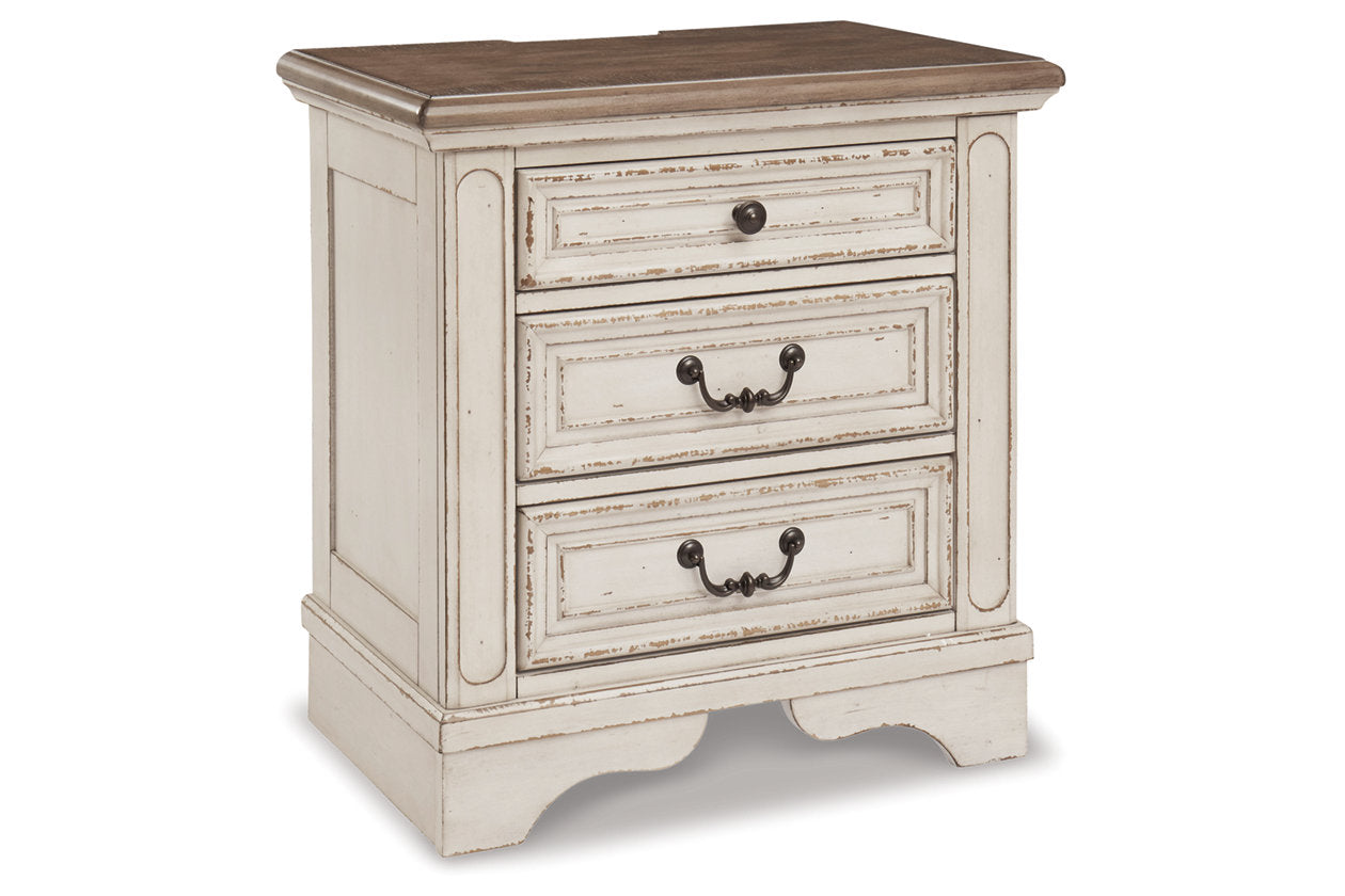 Realyn Chipped White Nightstand