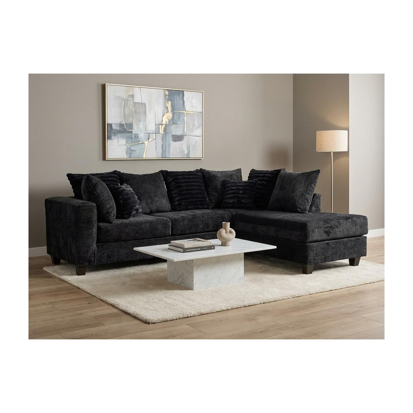 S300 Downy Sectional (Black) Black