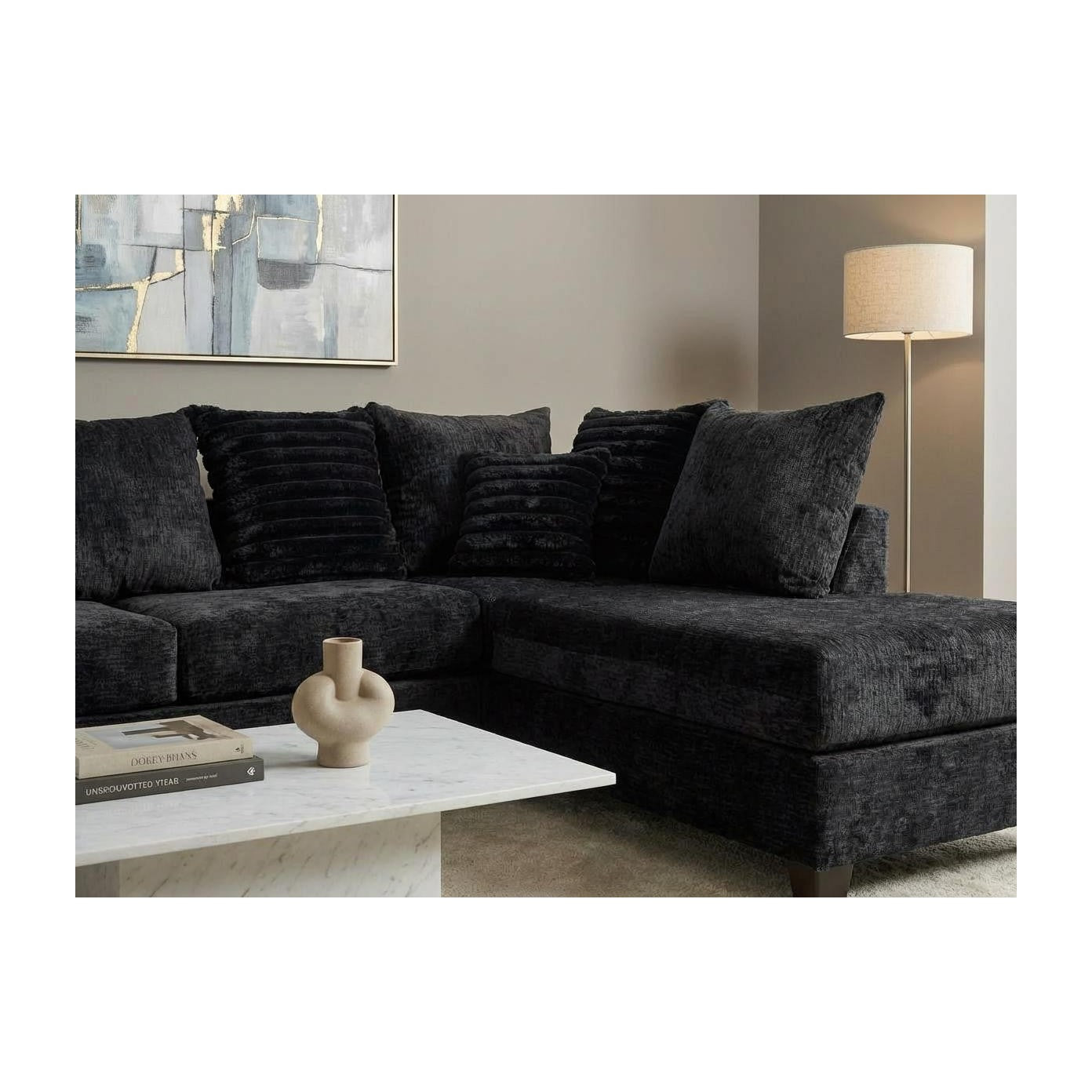 S300 Downy Sectional (Black) Black