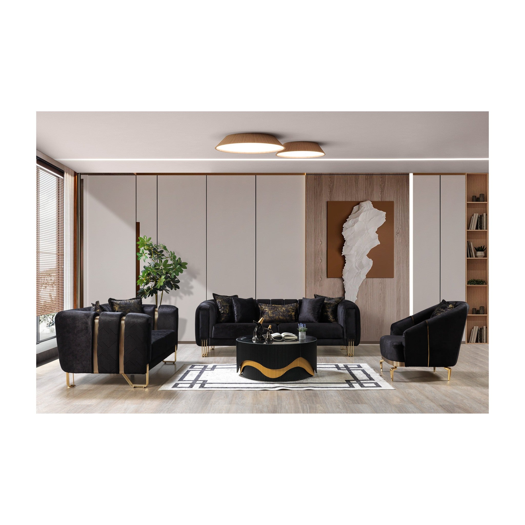 Santana Black Velvet Chair