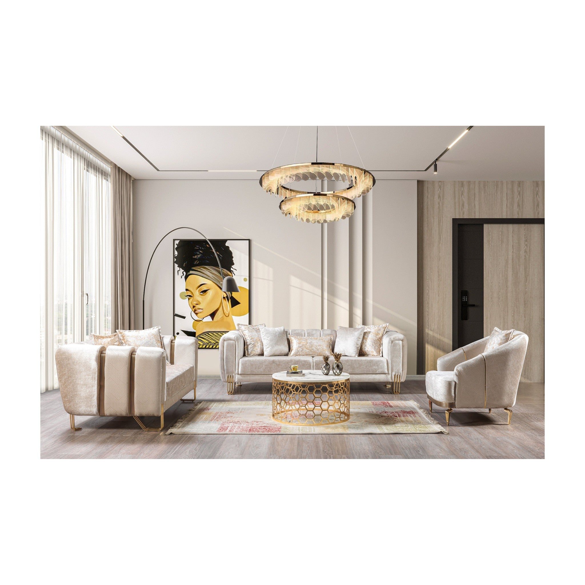 Santana Ivory Velvet Chair