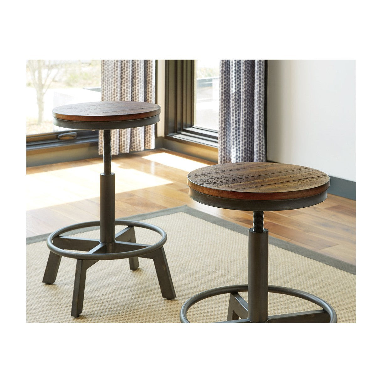 Torjin Brown/Gray Counter Height Stool, Set of 2