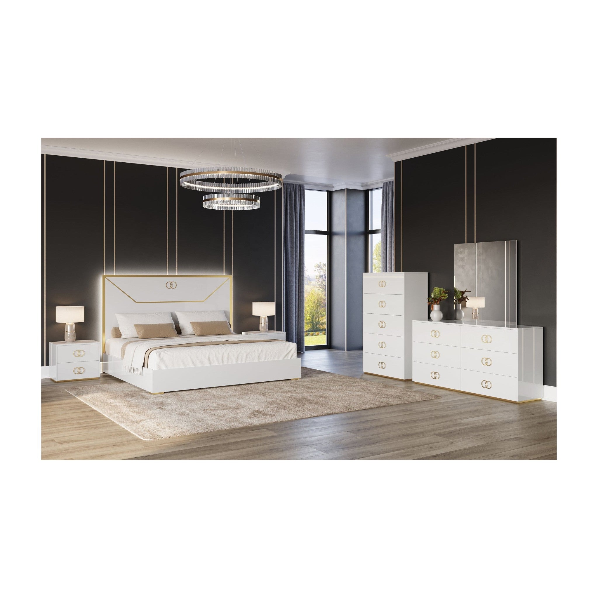 Vogue Collection (White) Black and Gold Accent